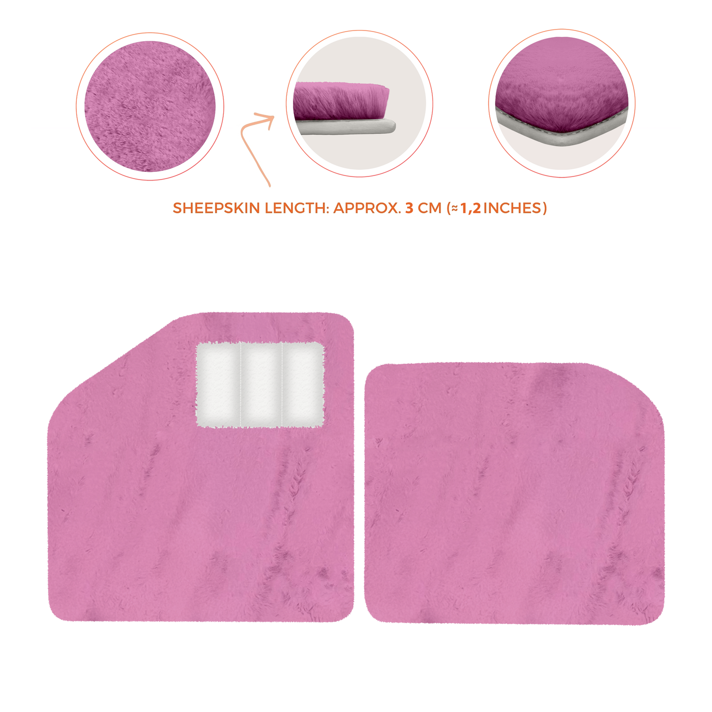 Sheepskin Floor Mats for Aston Martin Vulcan (2015-2016) Track Car - Luxury