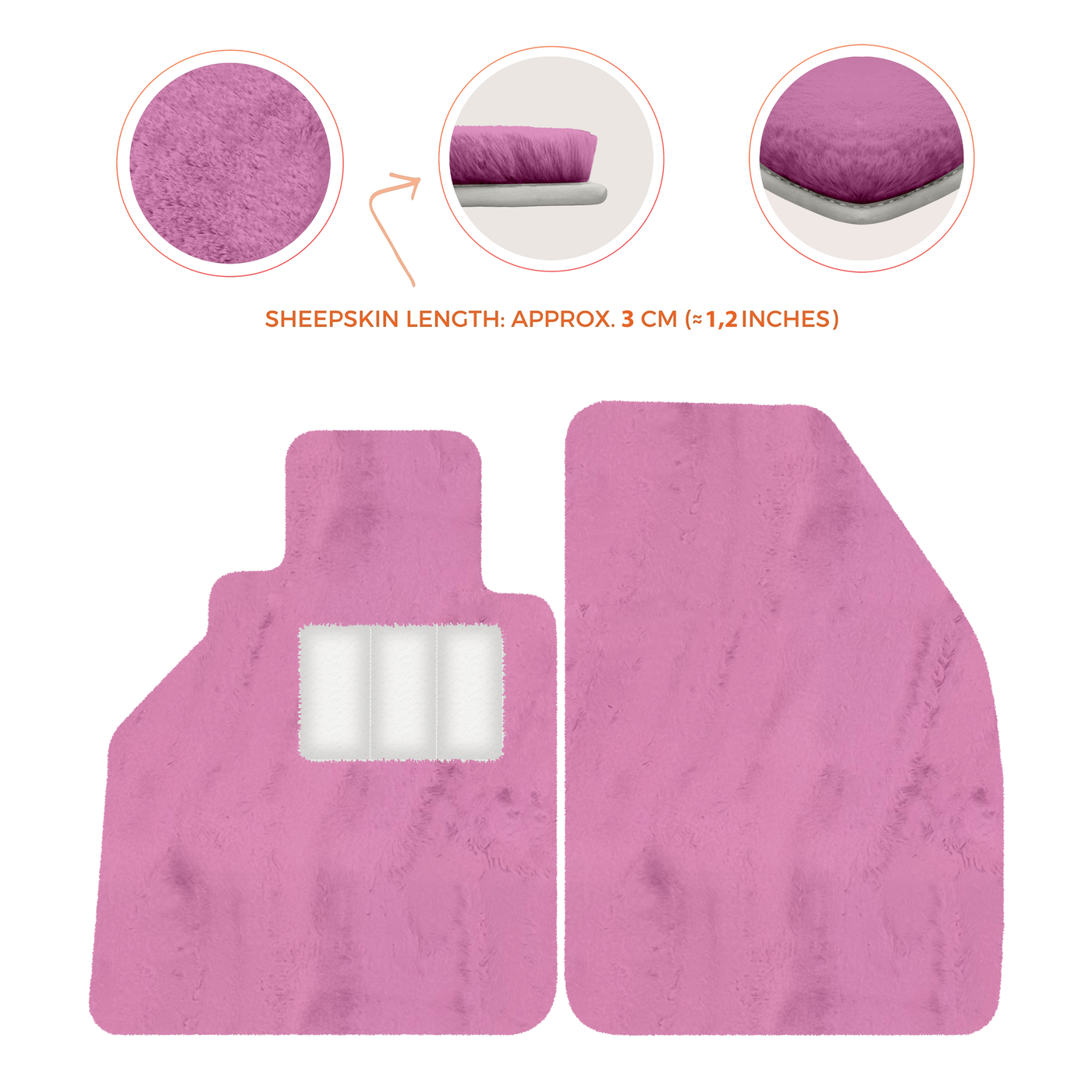 Sheepskin Floor Mats for Porsche 986 Boxster (1996-2004) - Sheepskin Length, Various Color Options
