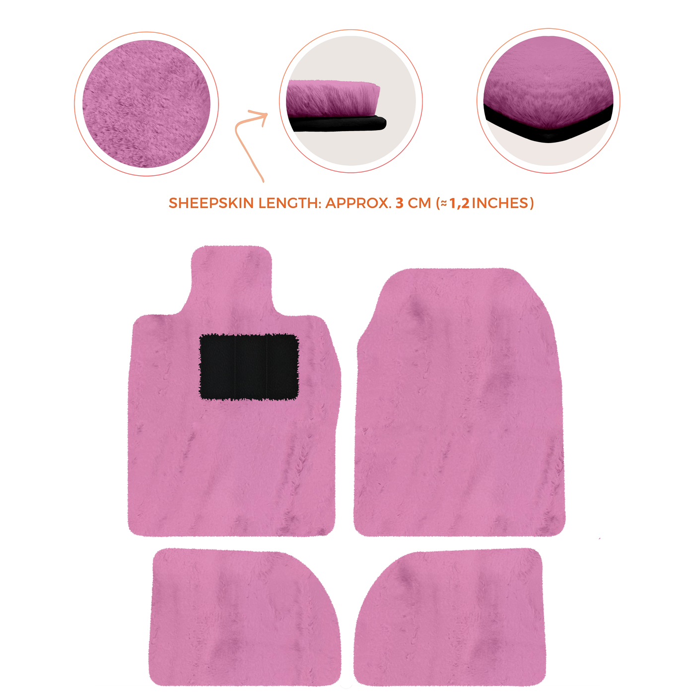 Premium Sheepskin Floor Mats for Porsche 924 (1976-1988)