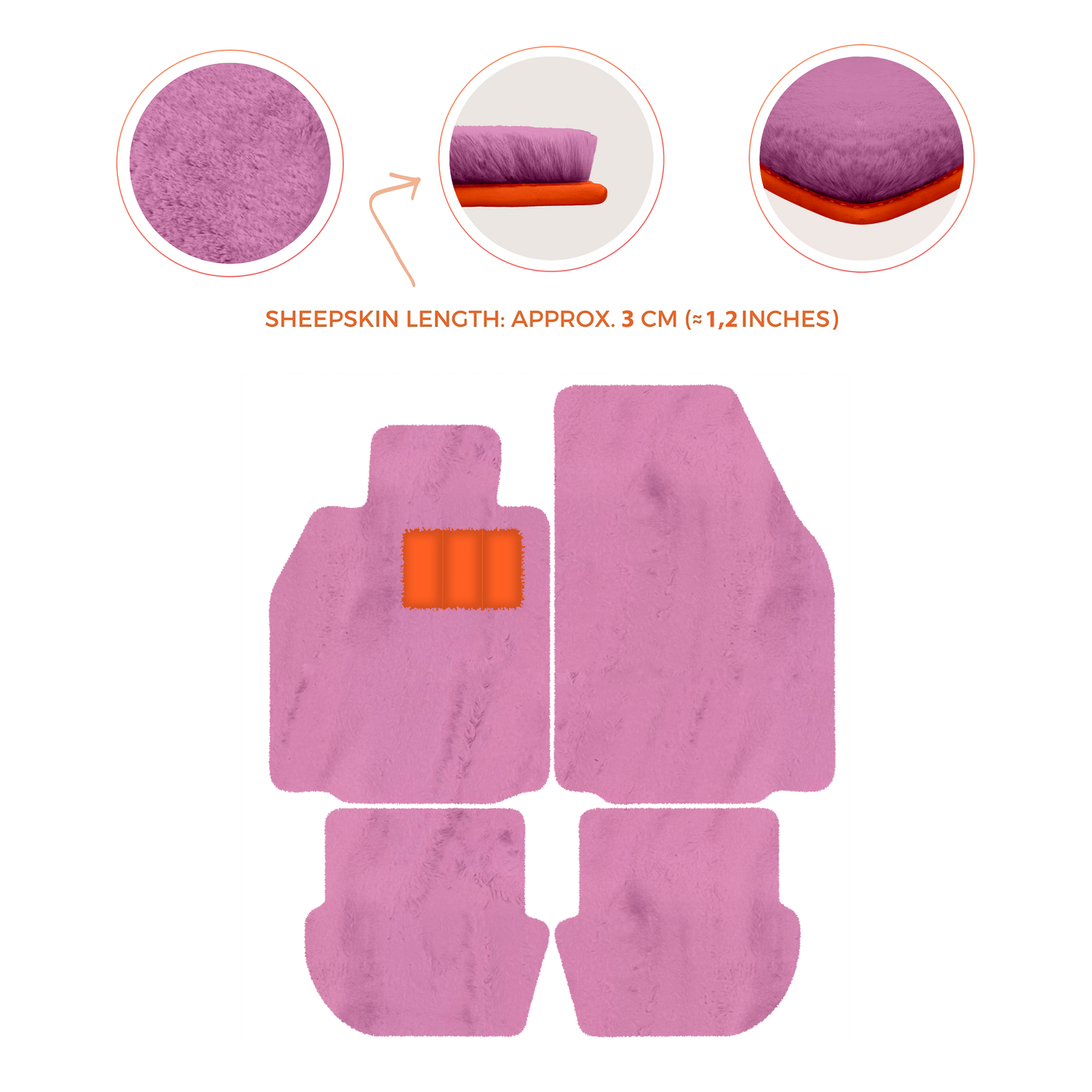 Premium Luxury Sheepskin Floor Mats for Porsche 911 (2004-2012)