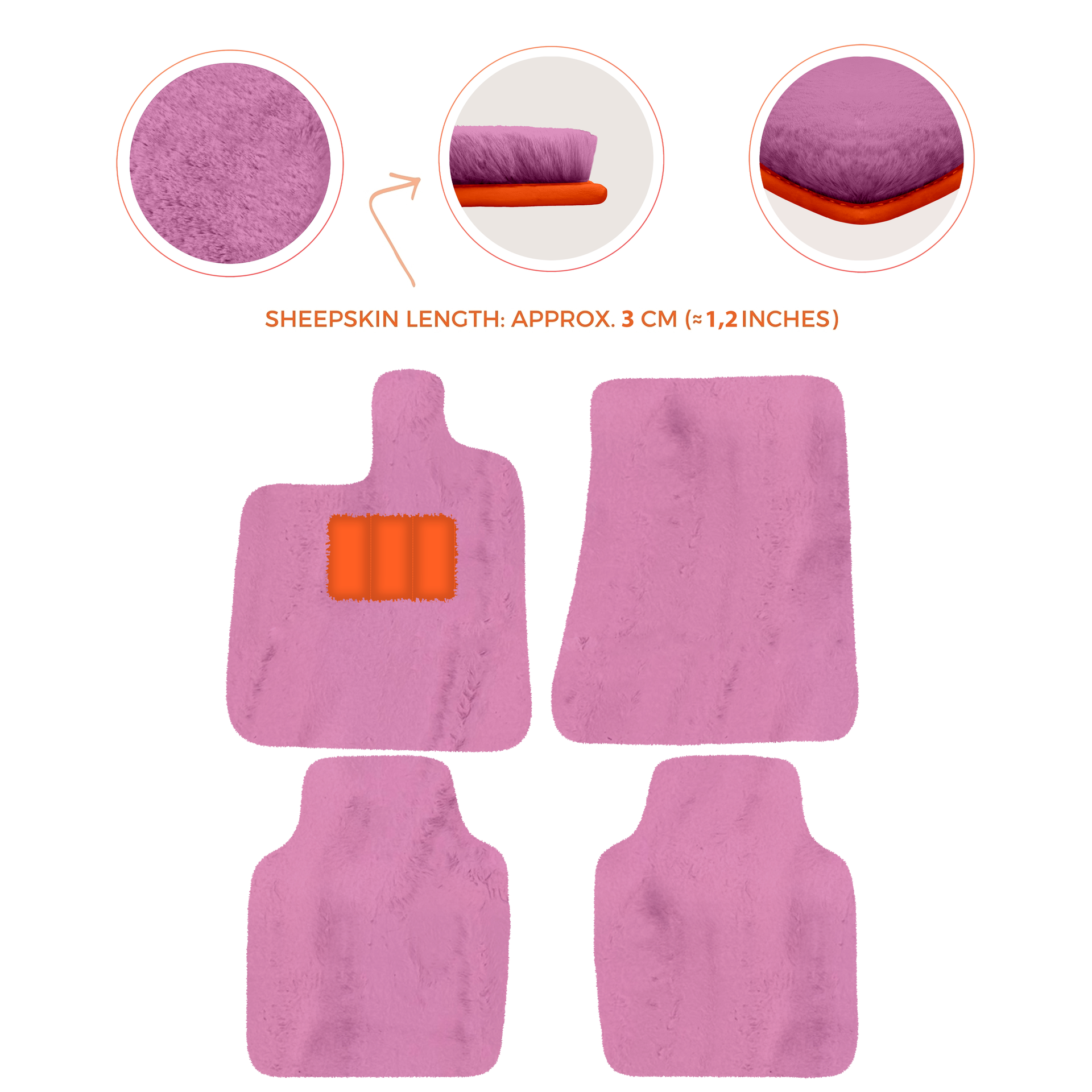 Premium Luxury Sheepskin Floor Mats for Ferrari Roma (2021-2024)