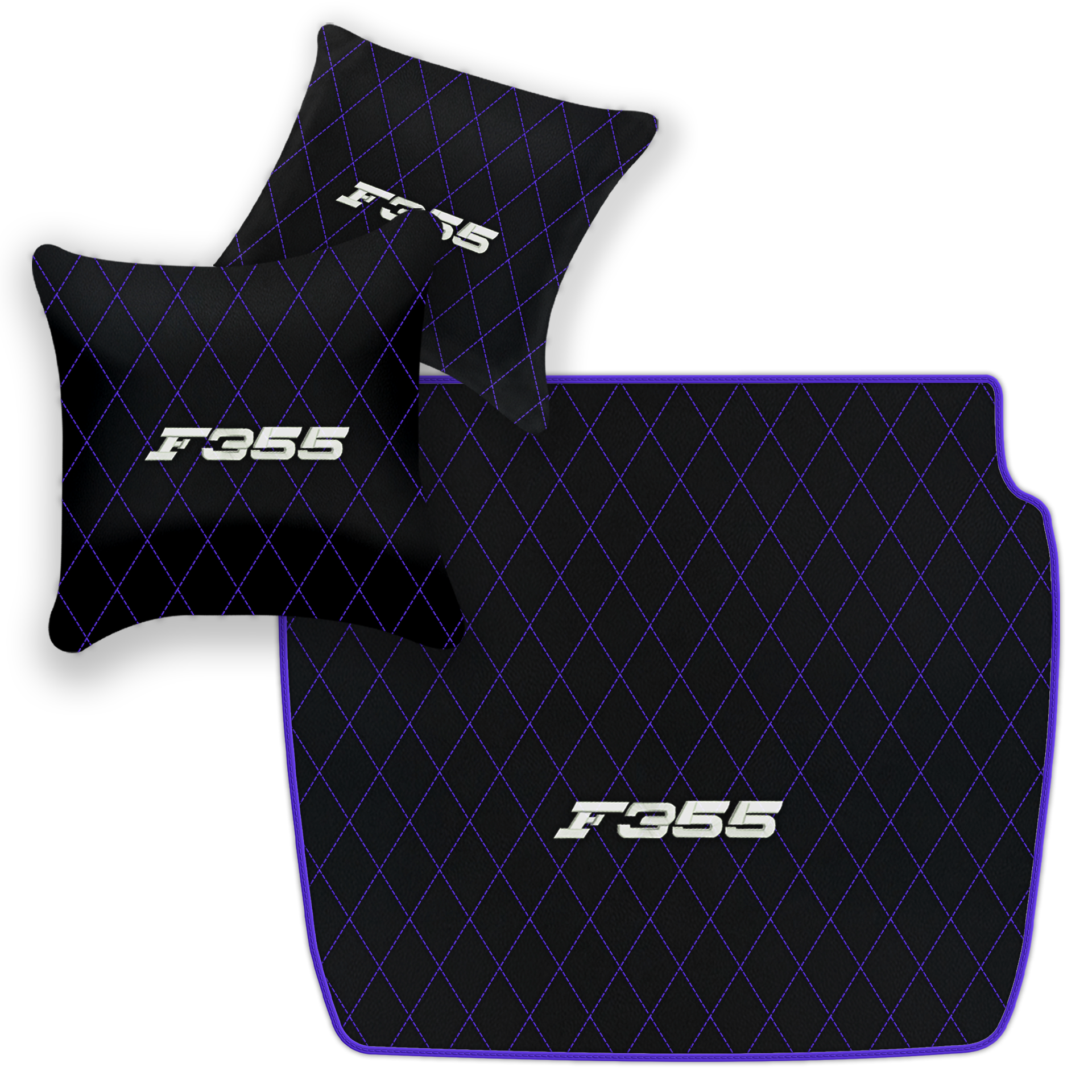 Luxury Black Leather Floor Mats for Ferrari 488 Spider (2016-2022)