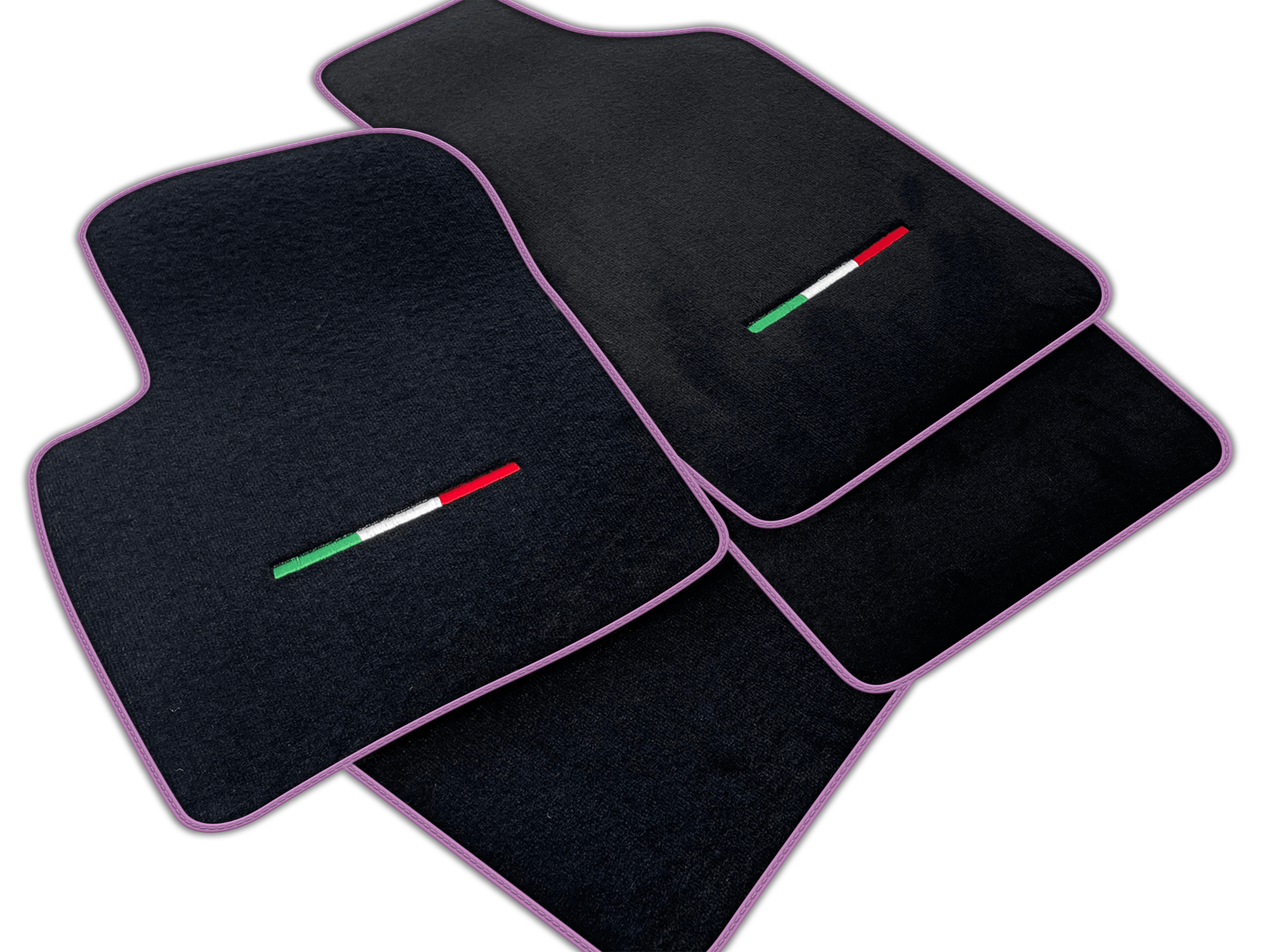 Italian Edition Black Floor Mats for Fiat 500 (2008-2013)