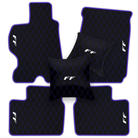 Luxury Black Leather Floor Mats for Ferrari Roma (2021-2024)