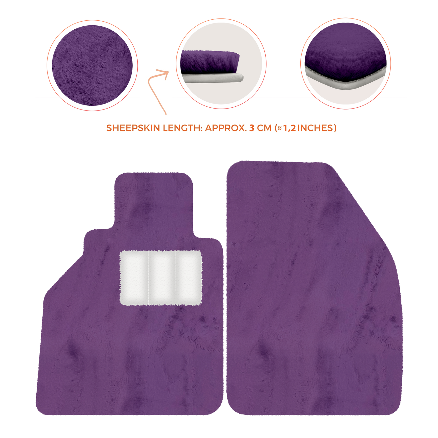 Sheepskin Floor Mats for Porsche 986 Boxster (1996-2004) - Sheepskin Length, Various Color Options
