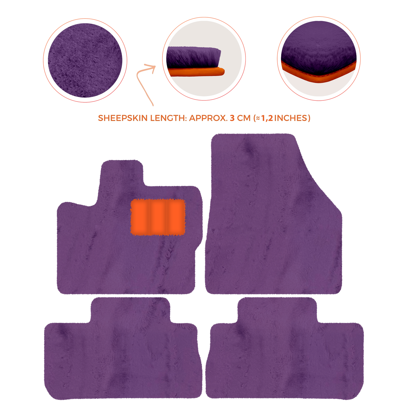 Premium Sheepskin Floor Mats for 2003-2007 Land Rover Freelander