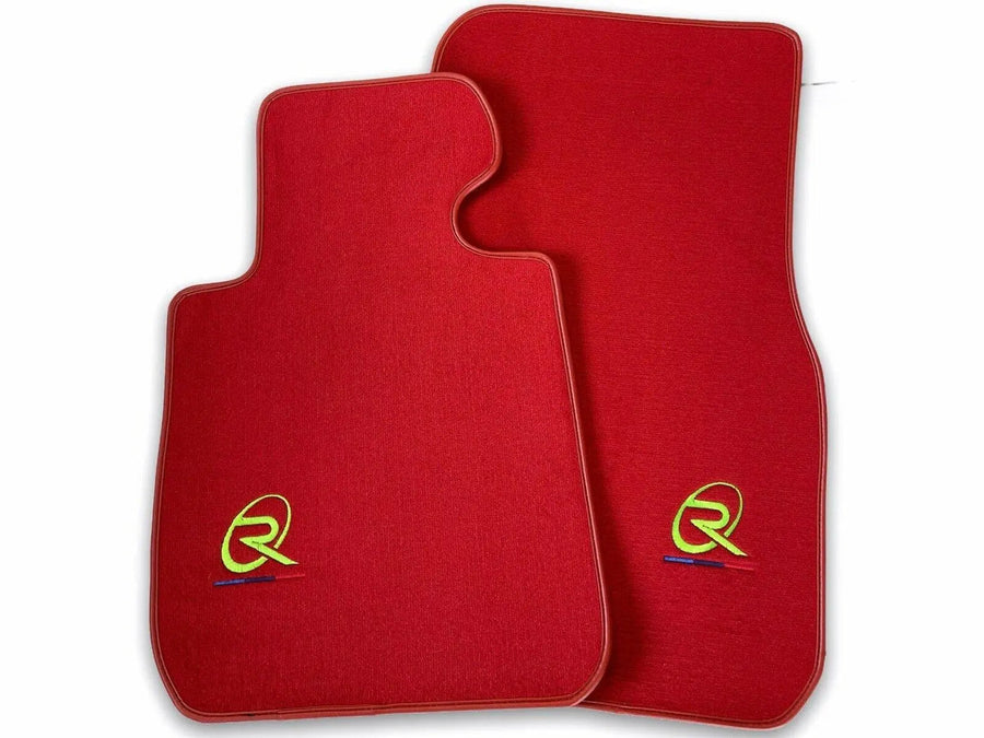 Red Floor Mats For BMW G60 (2023-2026) Sedan ROVBUT Brand Tailored Set Perfect Fit Green SNIP Collection - AutoWin