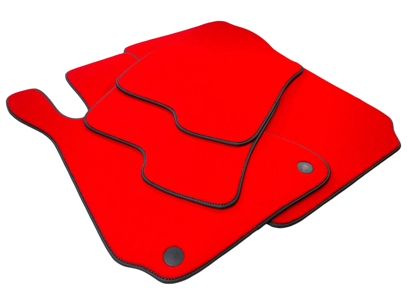 Red Floor Mats For Mercedes-Benz SL R231 2012–2020 Black Trim - AutoWin