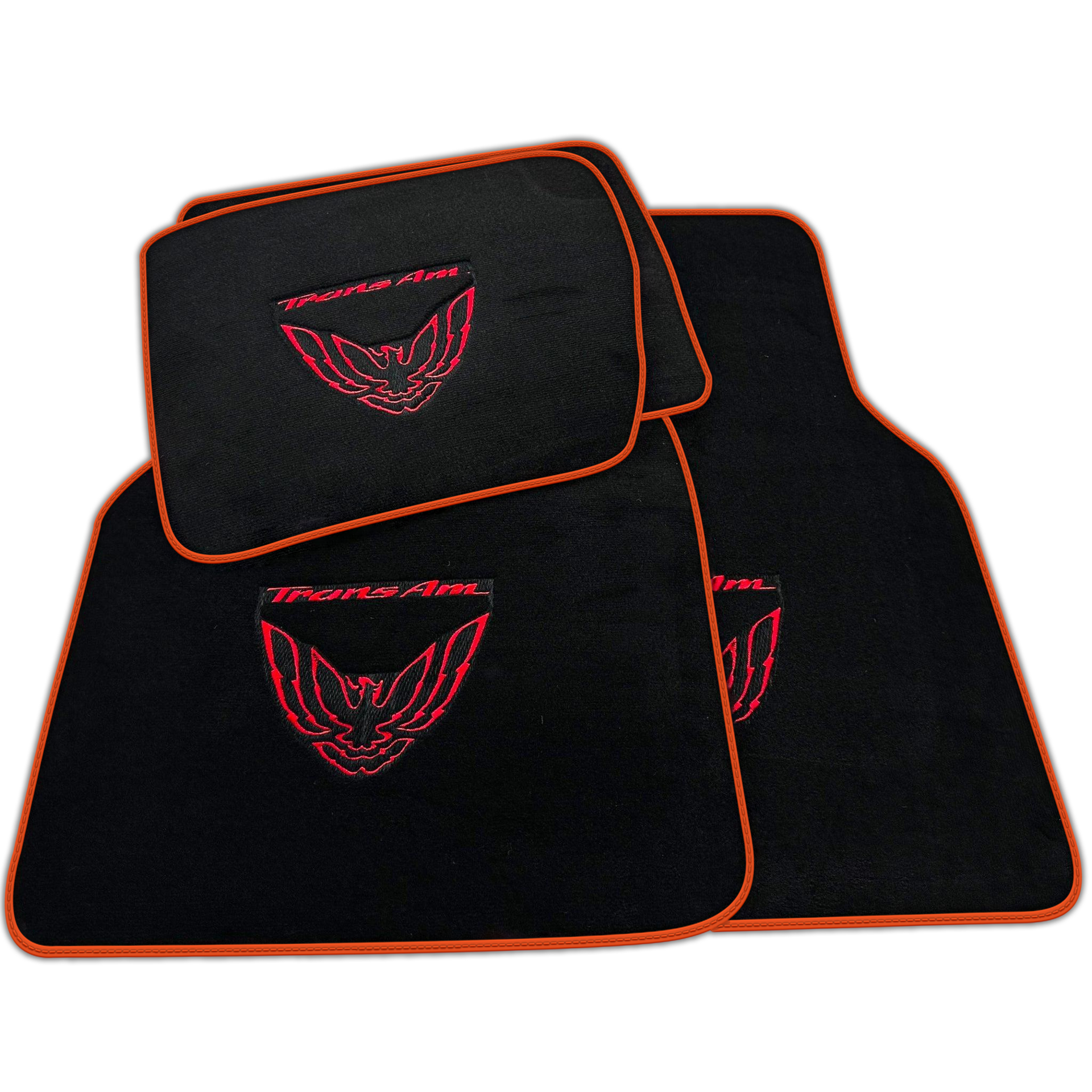 Black Floor Mats Red Trim for Pontiac FireBird (1993-2002) Trans Am