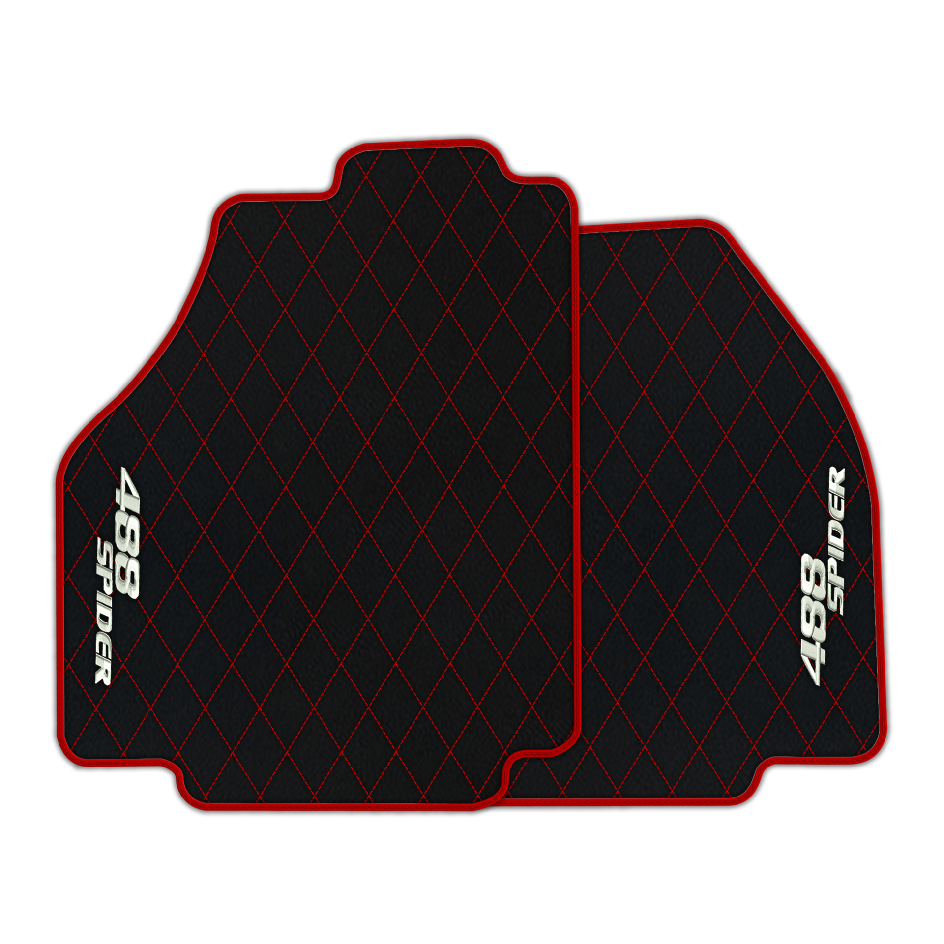 Premium Black Leather Floor Mats for Ferrari 488 Pista Spider