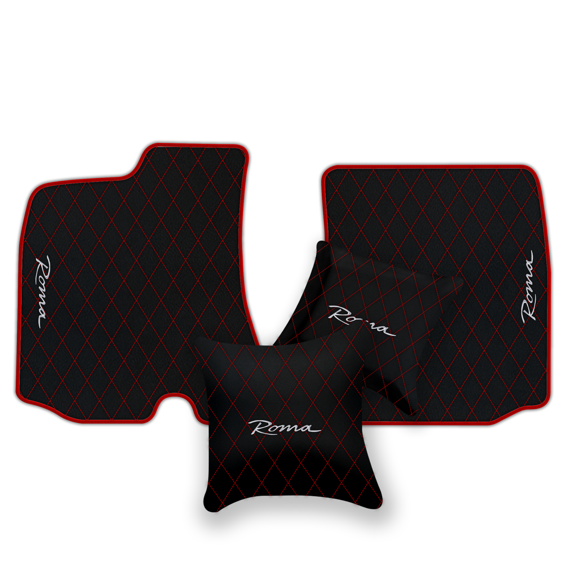 Premium Black Leather Floor Mats for Ferrari Portofino (2018-2023)