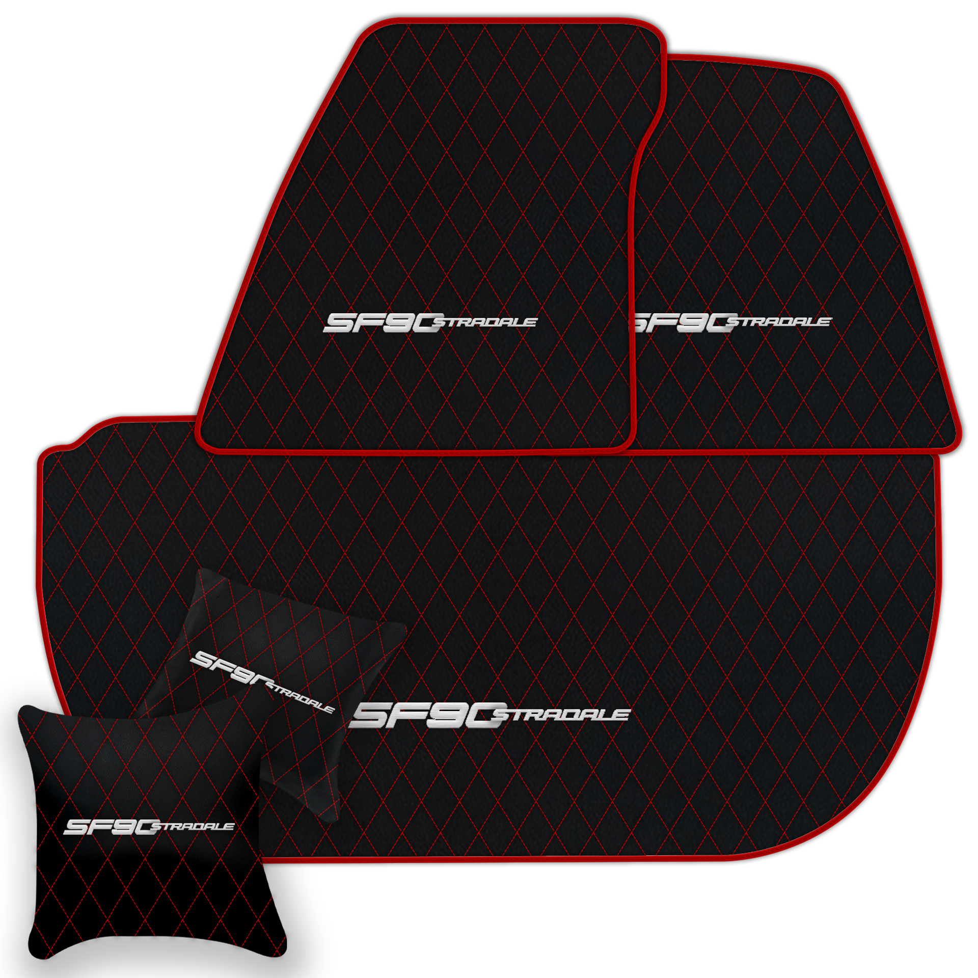 Premium Black Leather Floor Mats for Ferrari 360 (1999-2005)