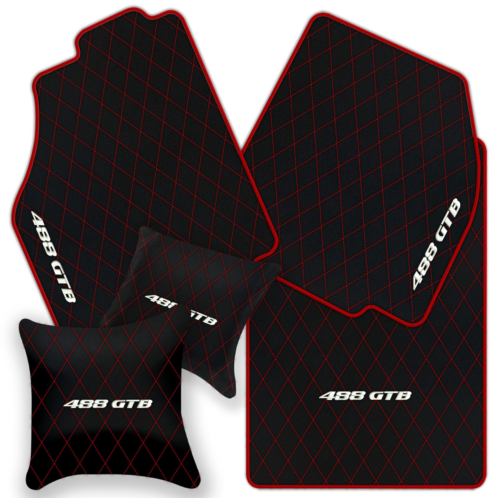 Premium Black Leather Floor Mats for Ferrari 458 Italia (2009-2015)