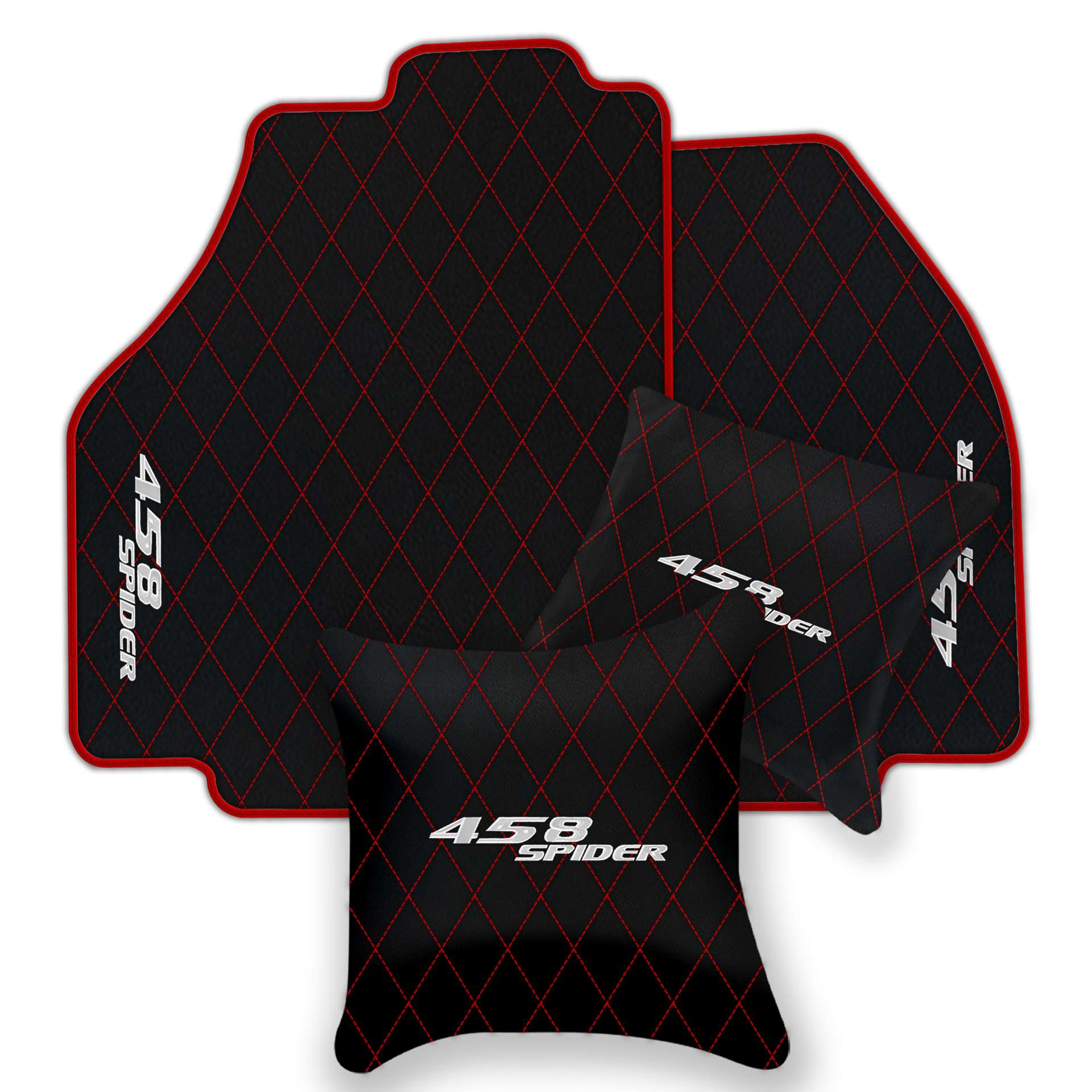 Black Leather Floor Mats for Ferrari 458 Spider (2012-2015) | Custom