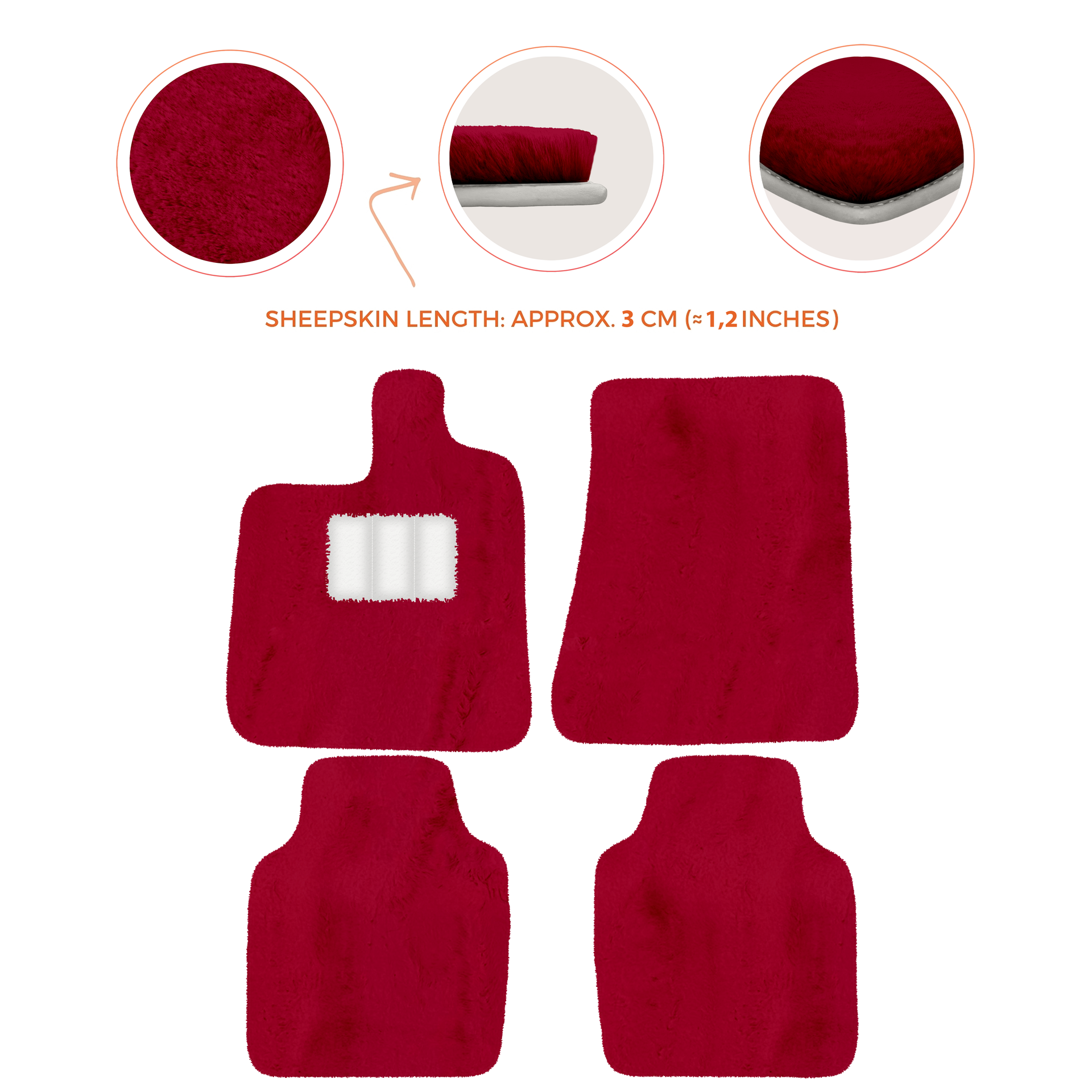 Premium Luxury Sheepskin Floor Mats for Ferrari Roma (2021-2024)