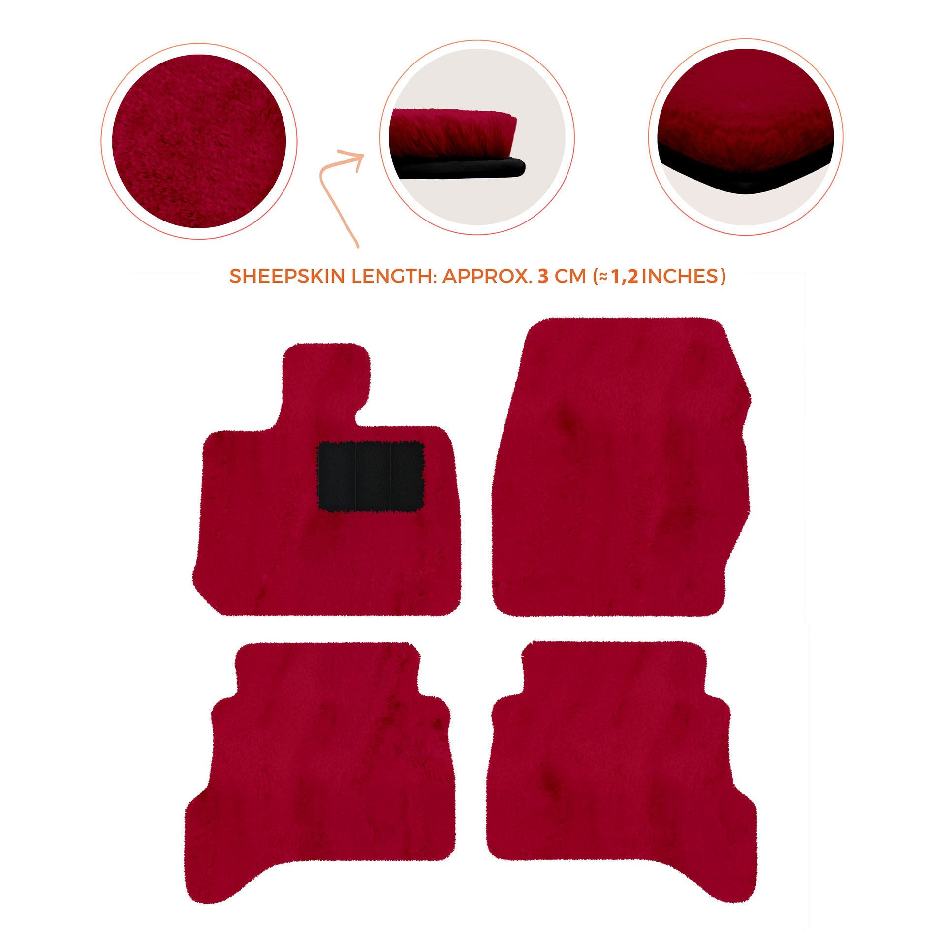 Premium Sheepskin Floor Mats for Land Rover Defender 90 (2007-2020)