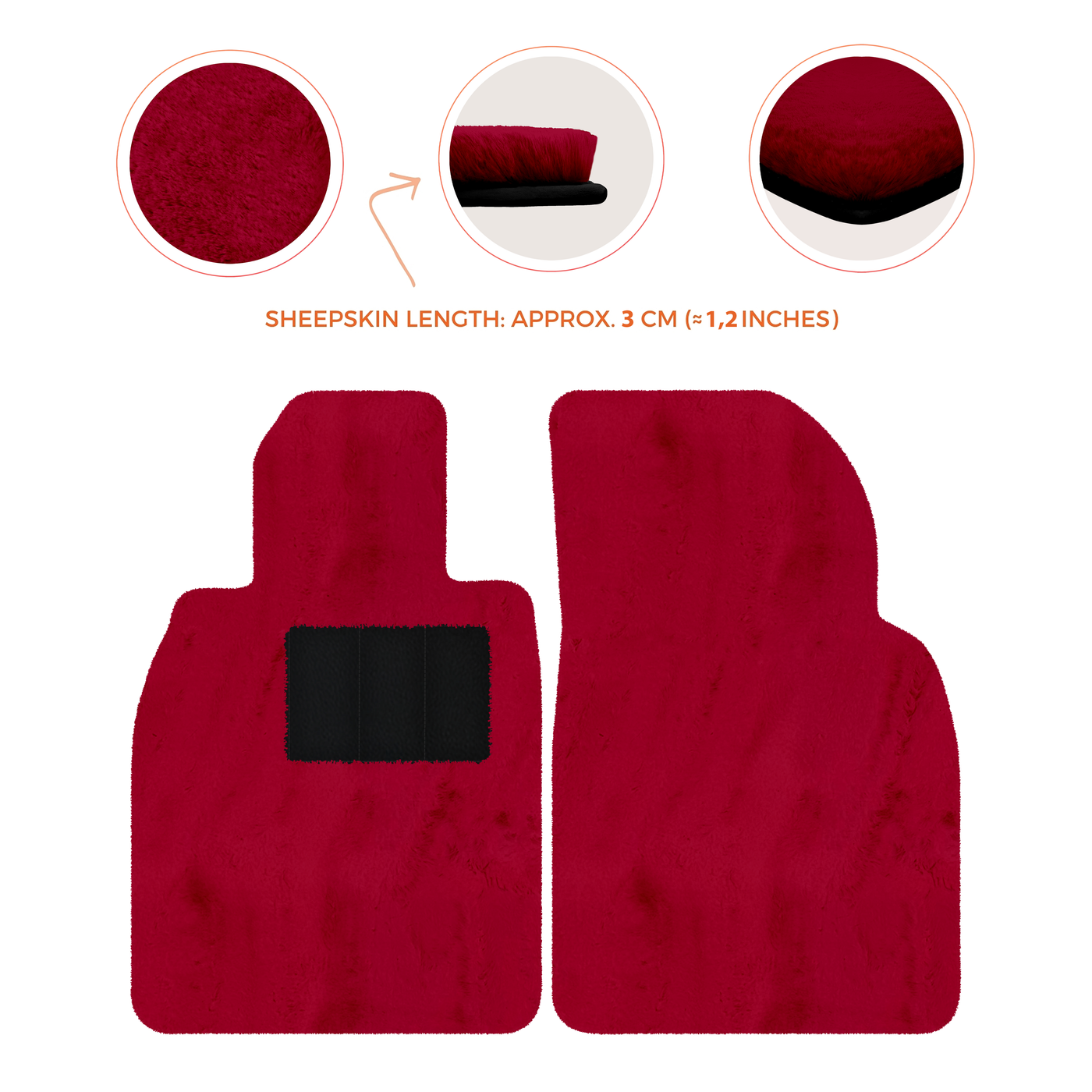 Premium Sheepskin Floor Mats for Porsche Cayenne (2018-2023)