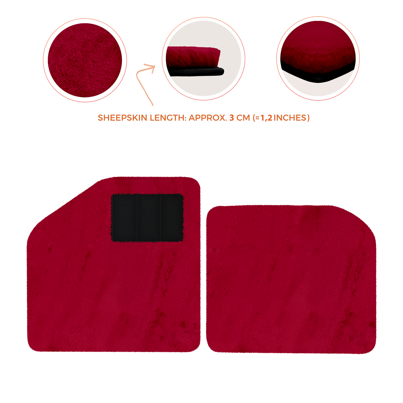 Sheepskin Floor Mats for Aston Martin Vulcan (2015-2016) Track Car - Luxury