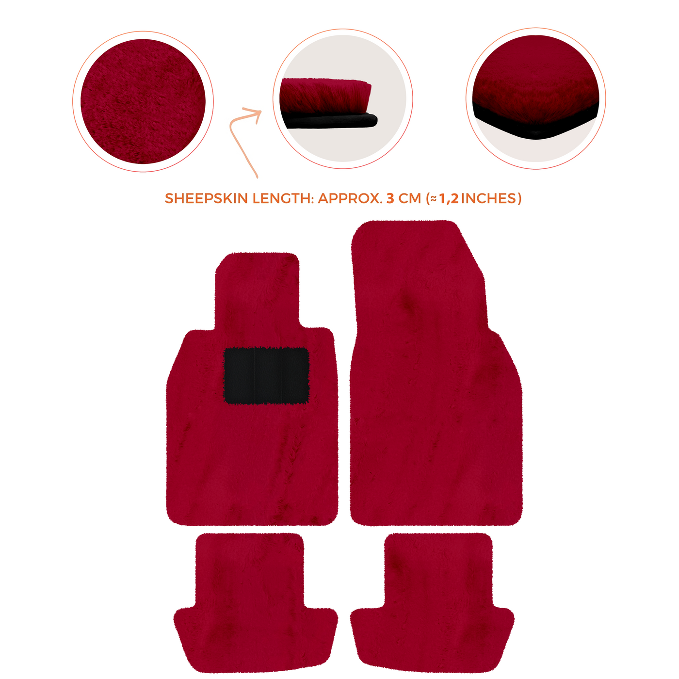 Premium Sheepskin Floor Mats for Porsche 911 991 (2012-2019)