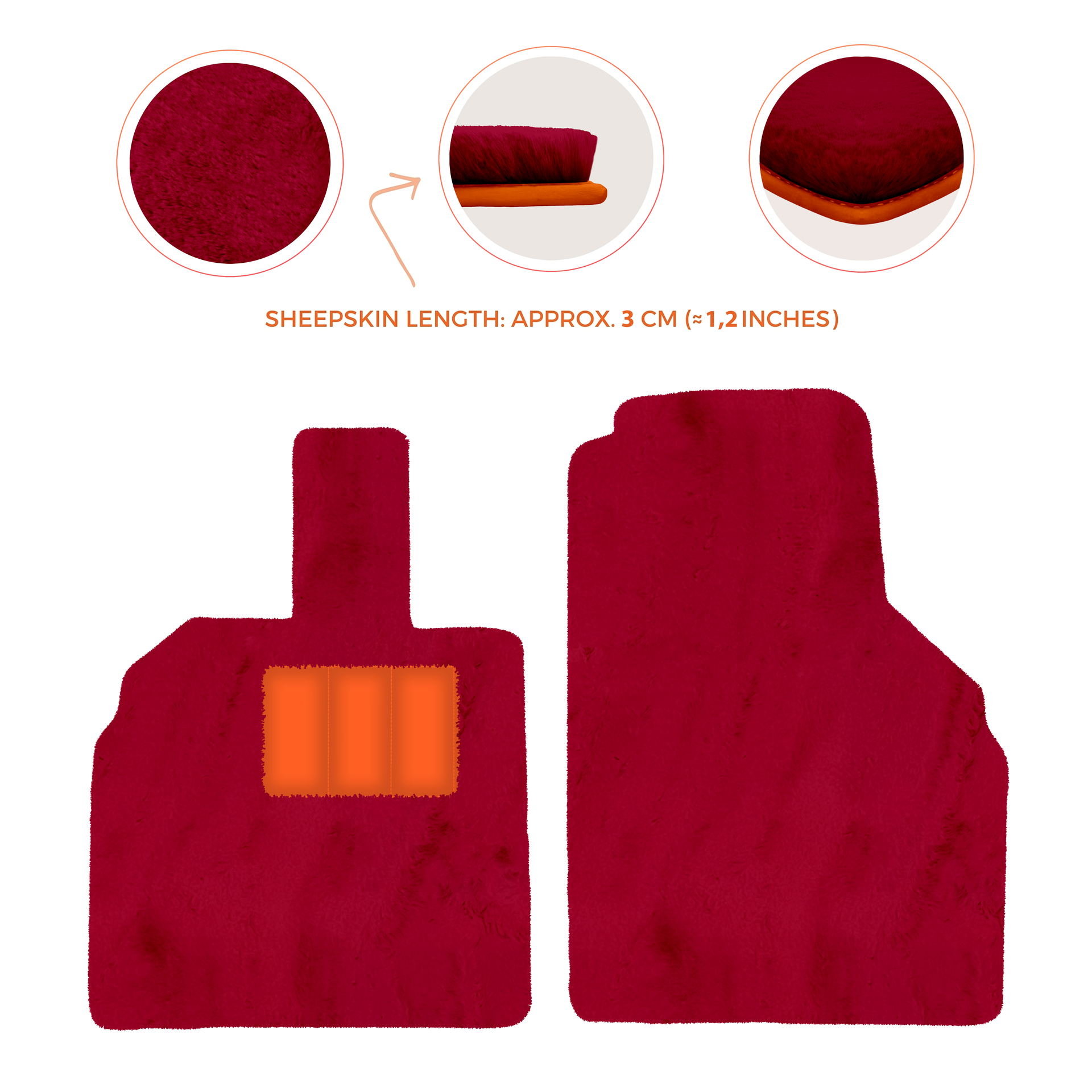 Luxury Sheepskin Floor Mats for Lamborghini Urus (2018-2026)