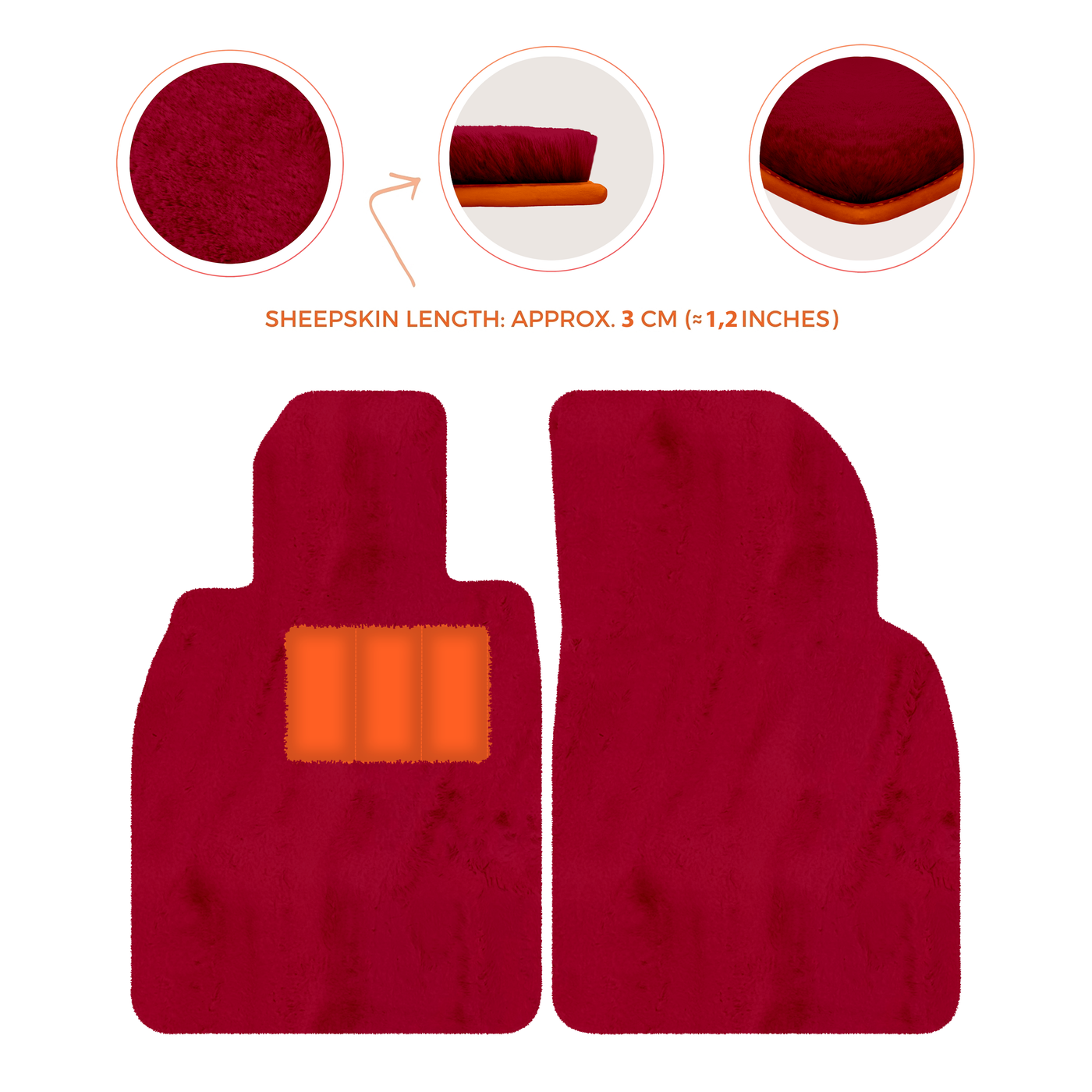 Premium Sheepskin Floor Mats for Porsche Cayenne (2018-2023)