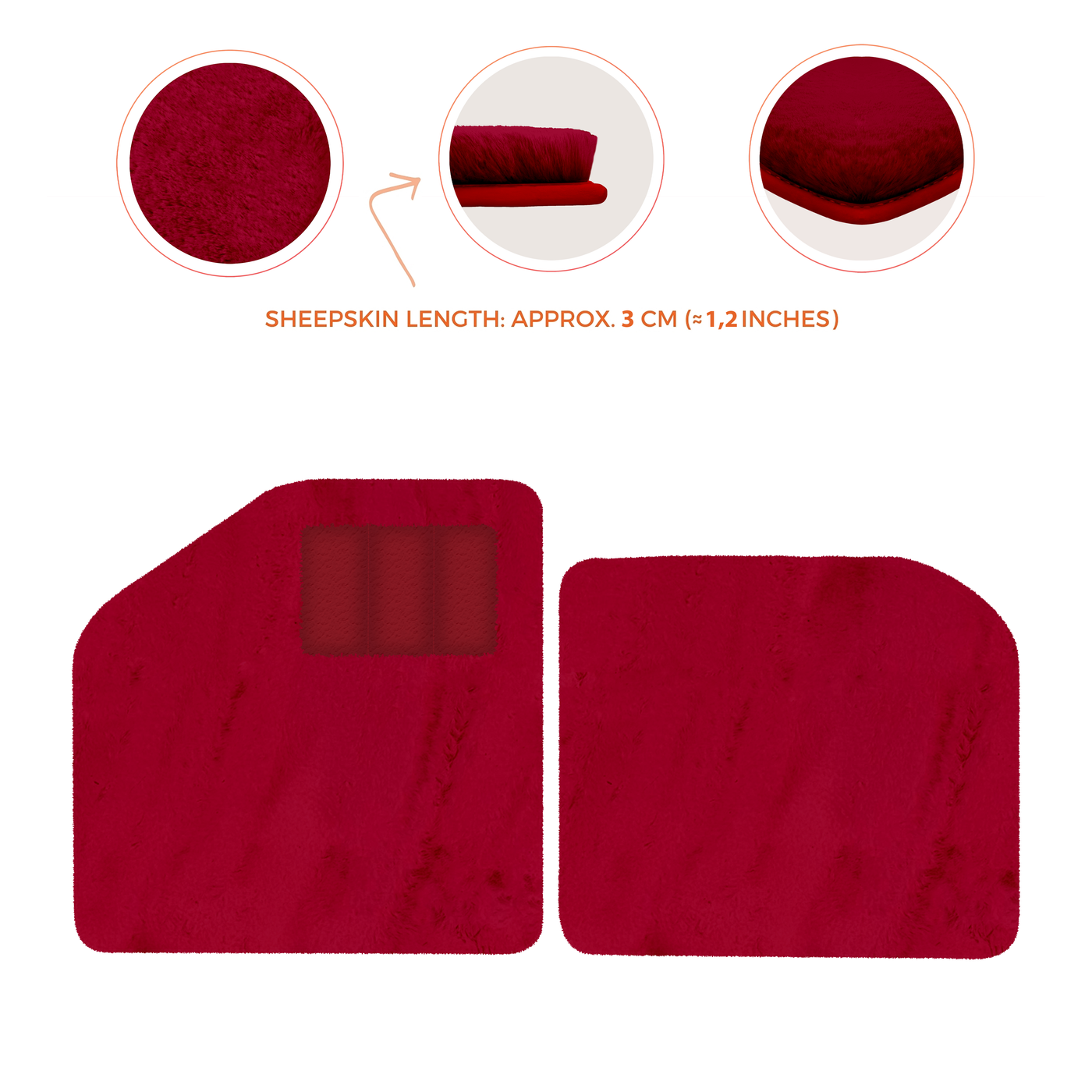 Sheepskin Floor Mats for Aston Martin Vulcan (2015-2016) Track Car - Luxury