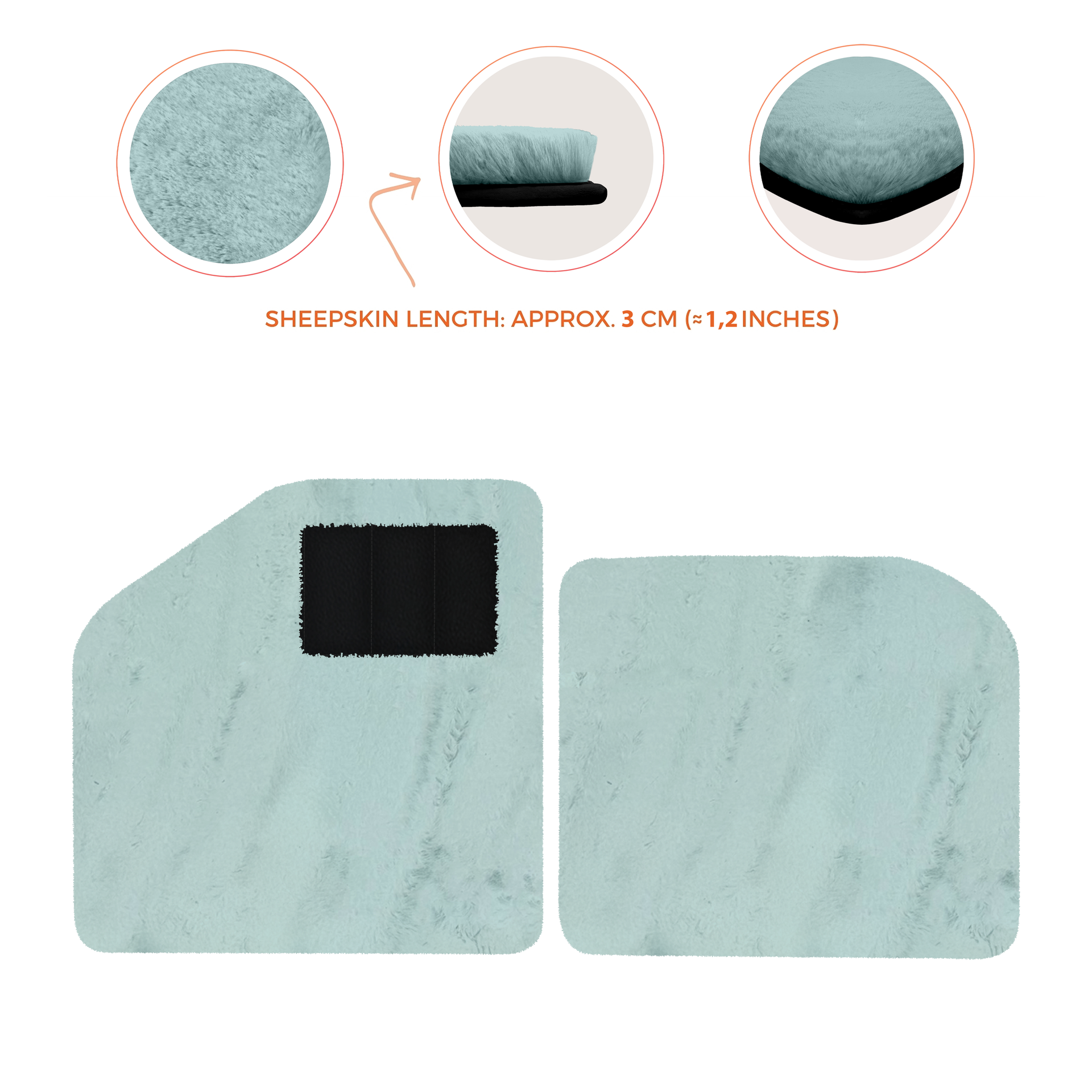 Sheepskin Floor Mats for Aston Martin Vulcan (2015-2016) Track Car - Luxury