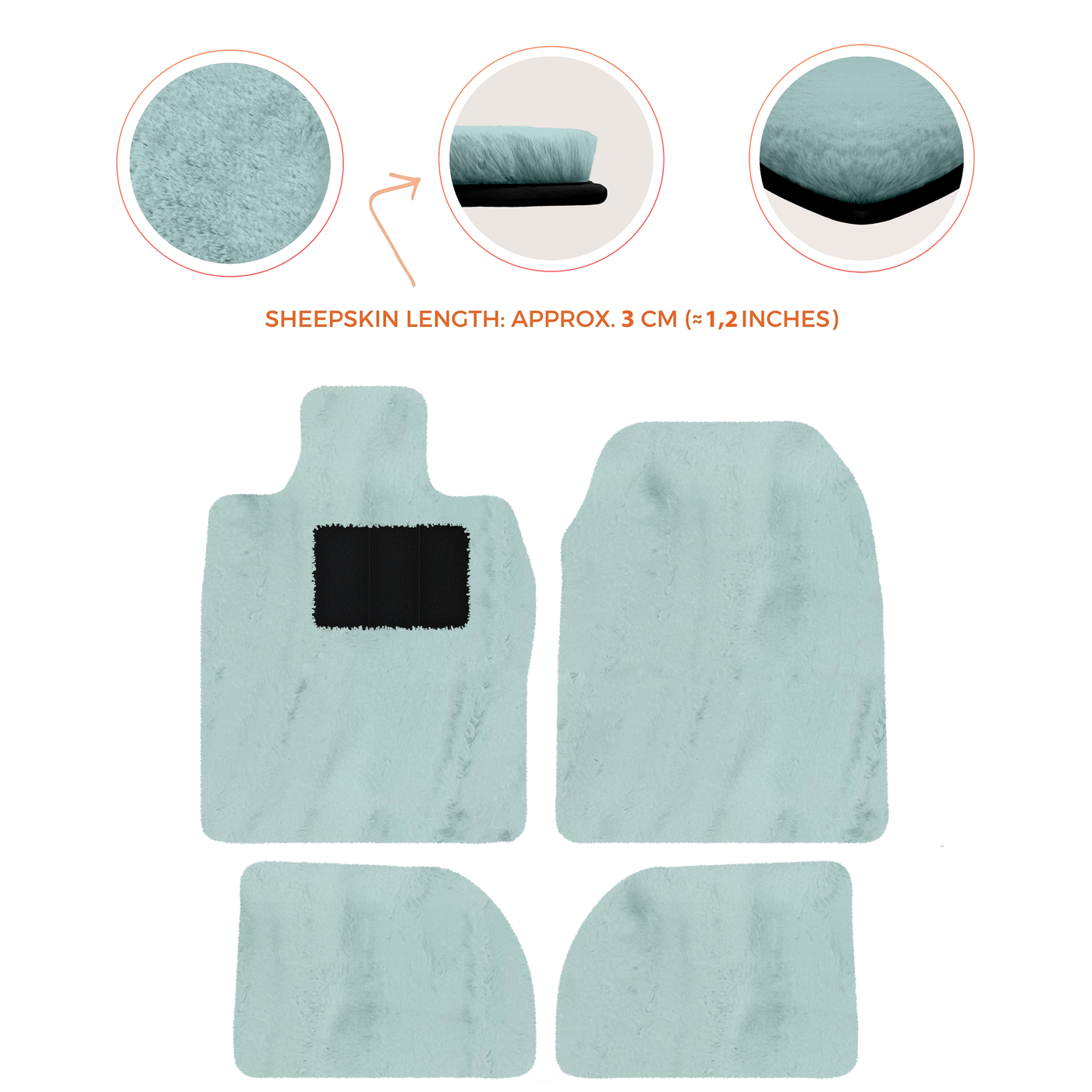 Premium Sheepskin Floor Mats for Porsche 924 (1976-1988)