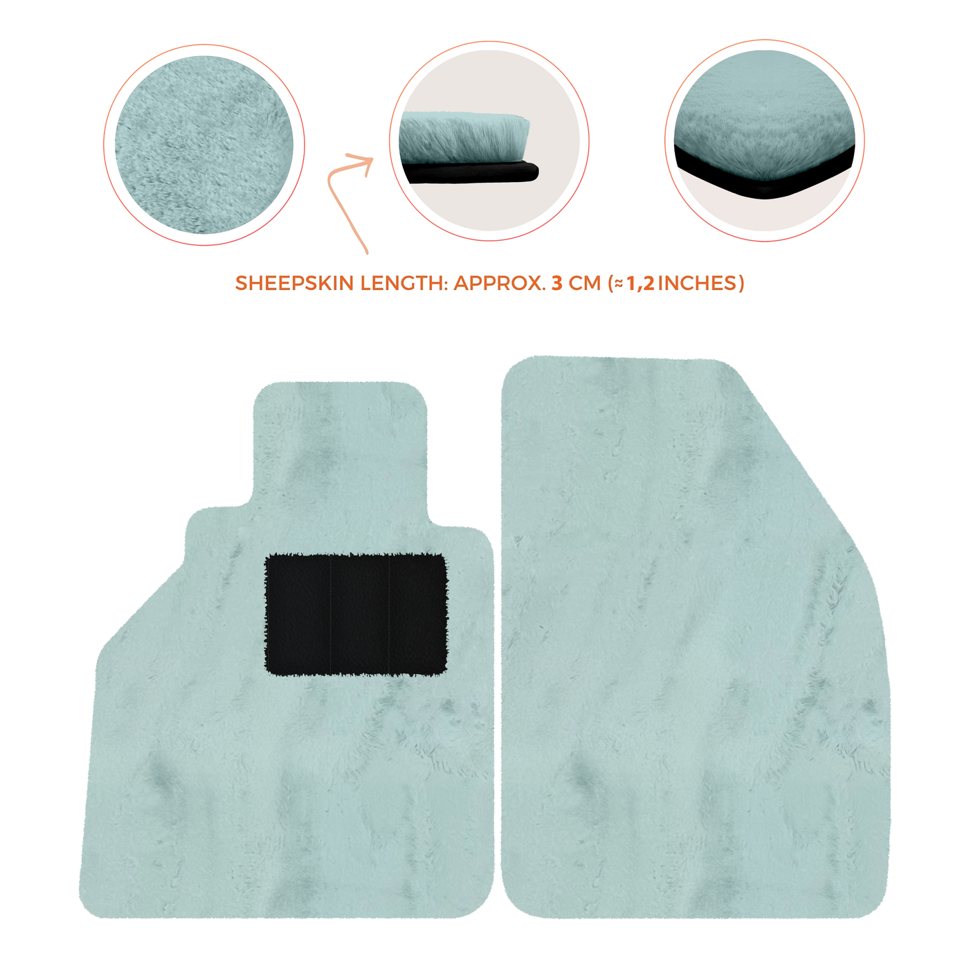Sheepskin Floor Mats for Porsche 986 Boxster (1996-2004) - Sheepskin Length, Various Color Options