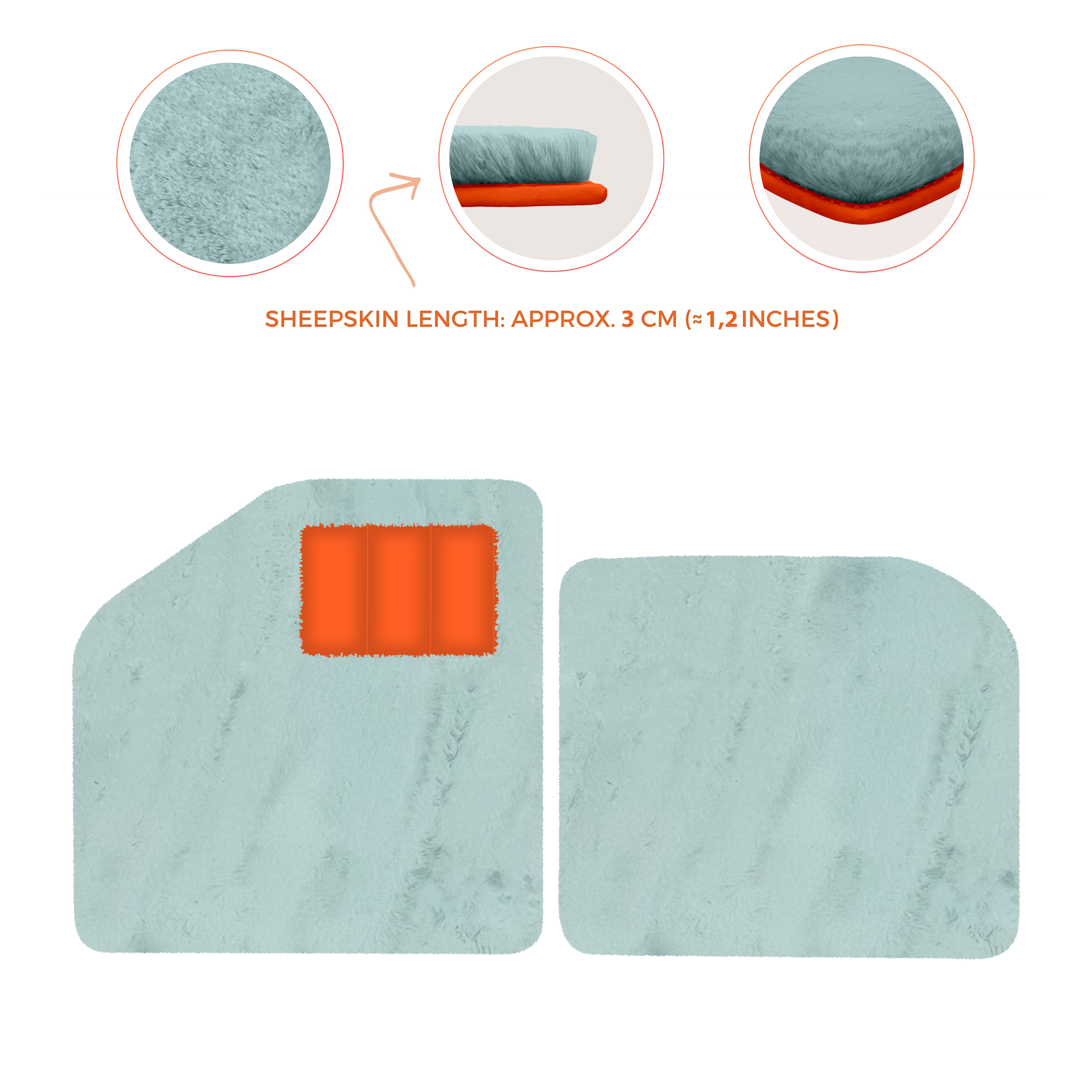 Sheepskin Floor Mats for Aston Martin Vulcan (2015-2016) Track Car - Luxury