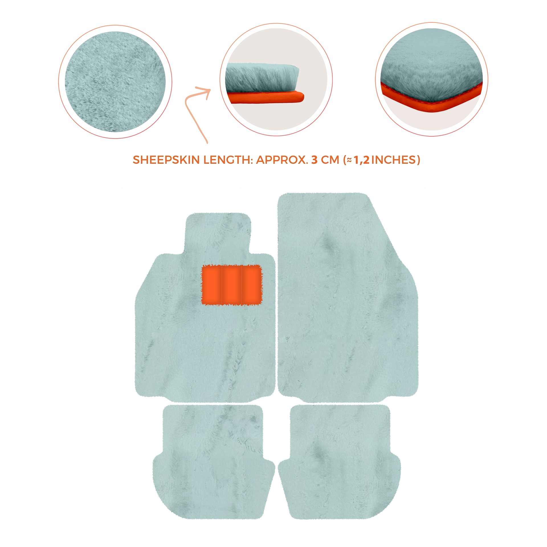 Premium Luxury Sheepskin Floor Mats for Porsche 911 (2004-2012)