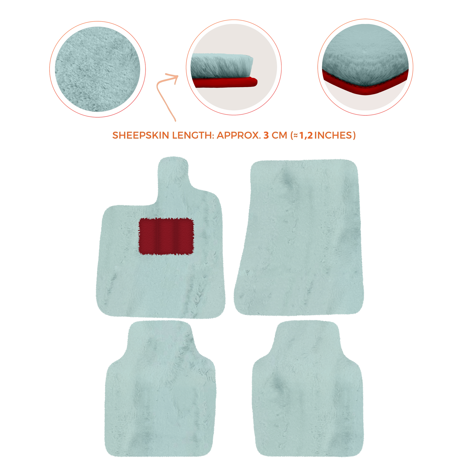 Premium Luxury Sheepskin Floor Mats for Ferrari Roma (2021-2024)