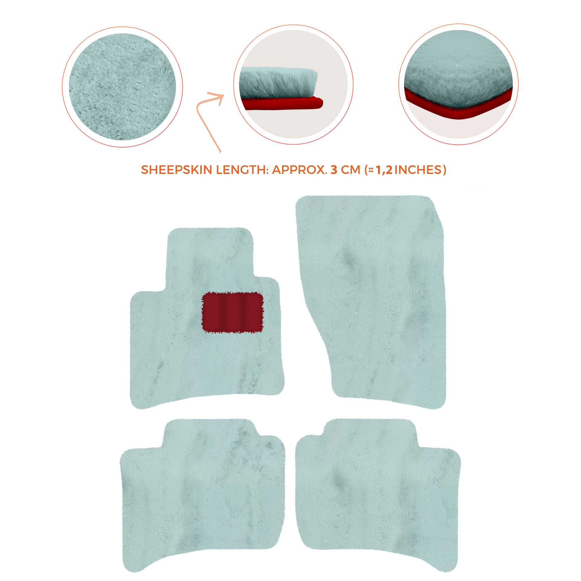 Premium Sheepskin Floor Mats for Porsche Cayenne (2010-2018)