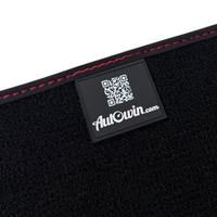 Black Floor Mats for Lamborghini Urus with Bordeaux Alcantara Leather