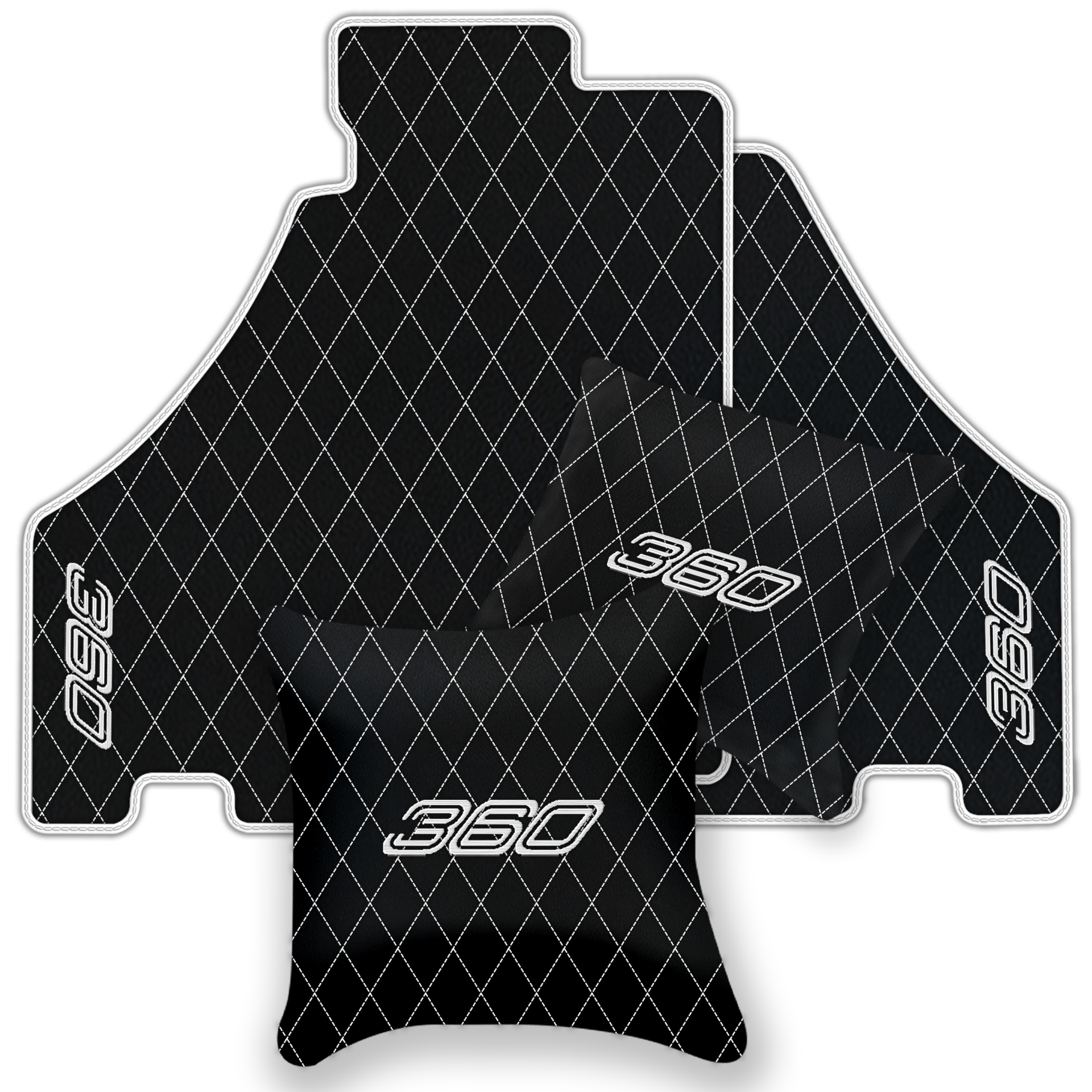 Premium Black Leather Floor Mats for Ferrari F430 (2004-2009)