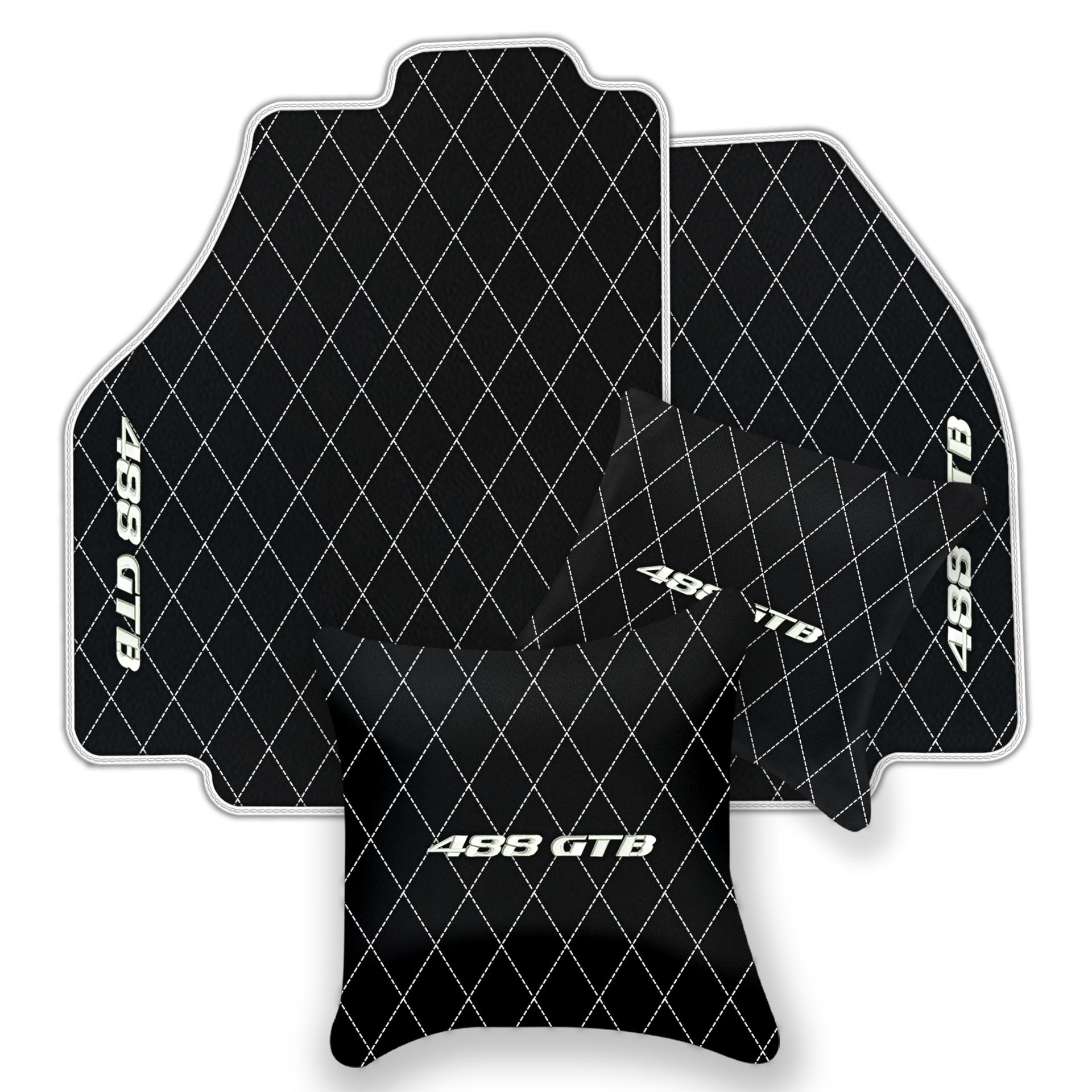 Premium Black Leather Floor Mats for Ferrari 458 Italia (2009-2015)