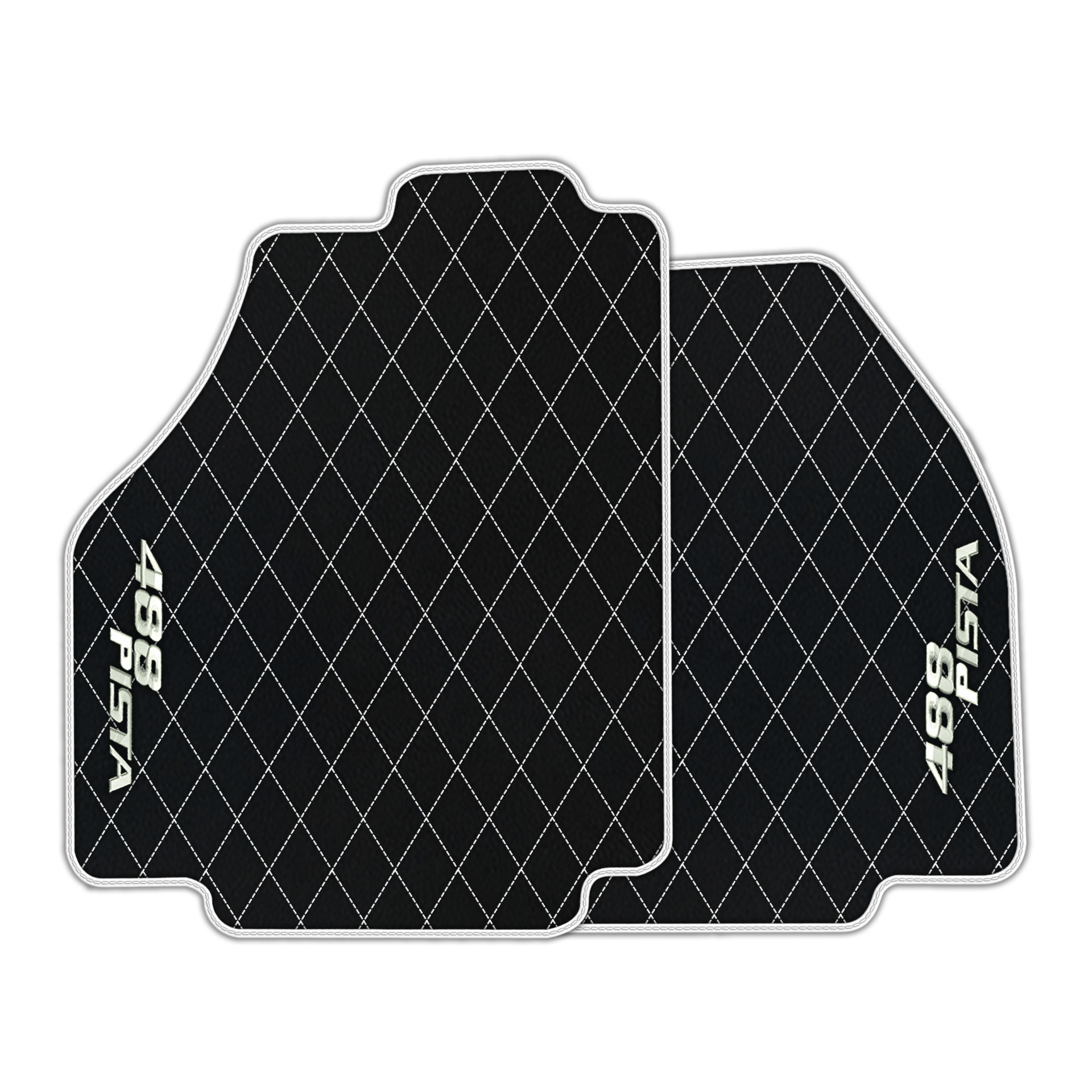 Luxury Black Leather Floor Mats for Ferrari 488 GTB (2016-2022)