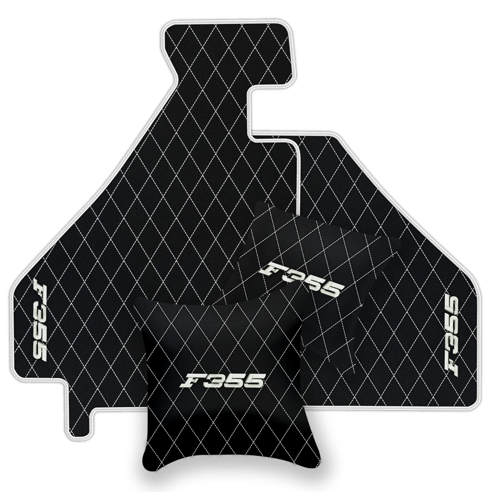 Luxury Black Leather Floor Mats for Ferrari 488 Spider (2016-2022)