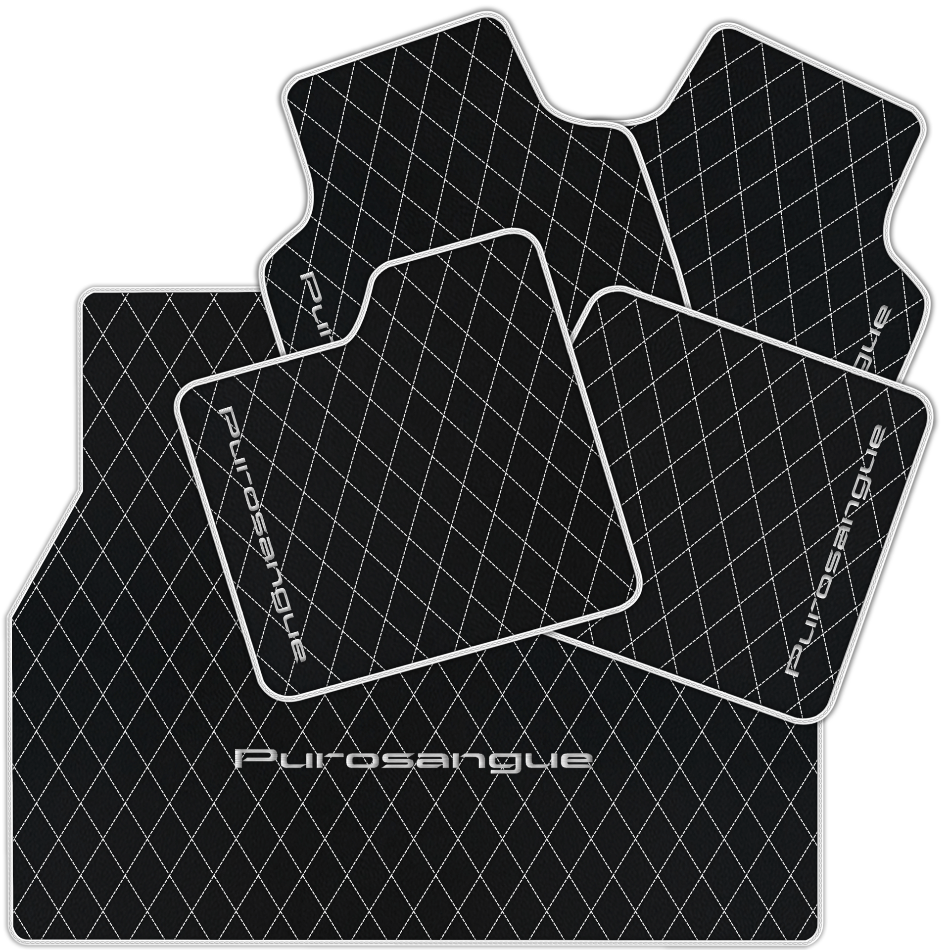 Premium Black Leather Floor Mats for Rolls Royce Shadow (1965-1977)