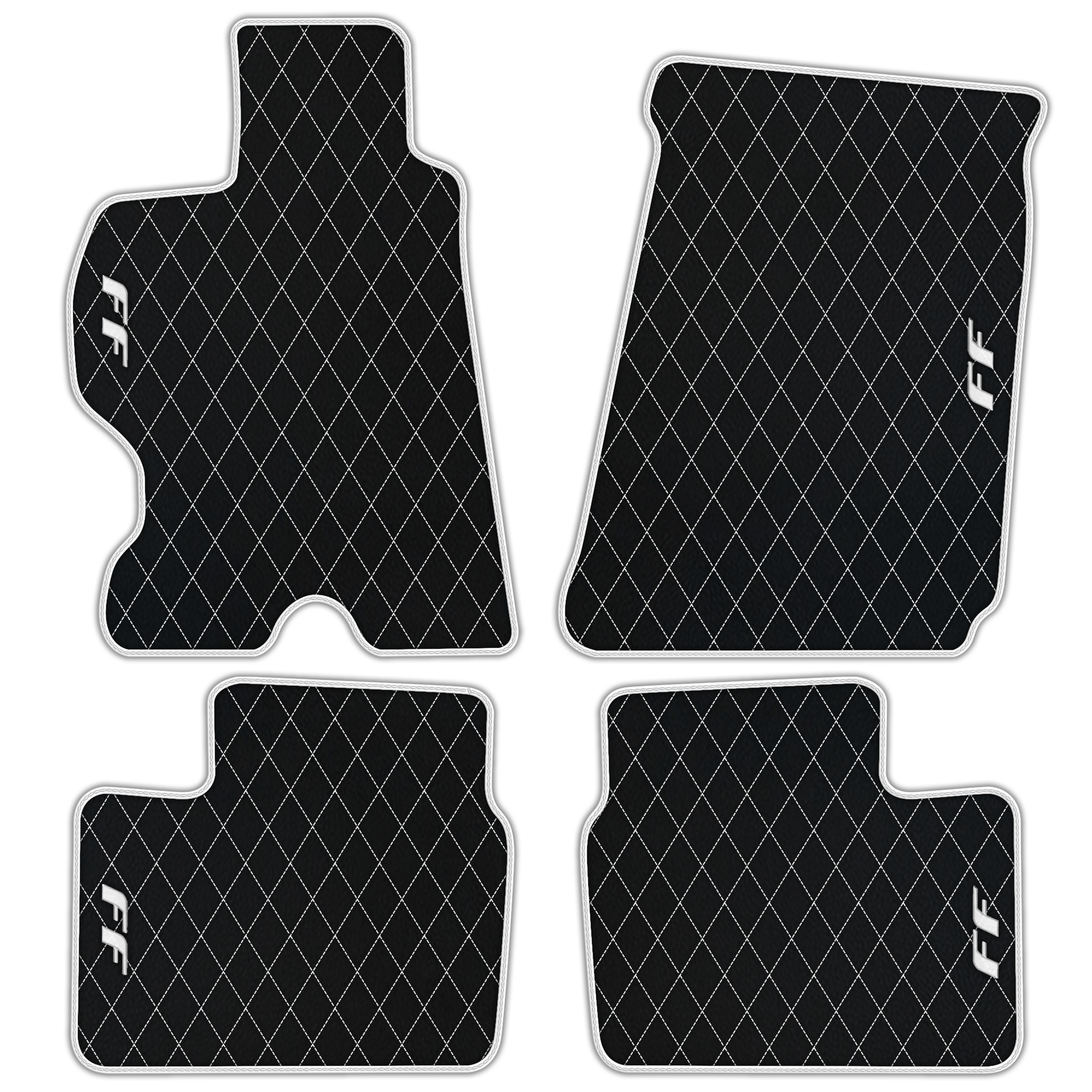 Luxury Black Leather Floor Mats for Ferrari Roma (2021-2024)