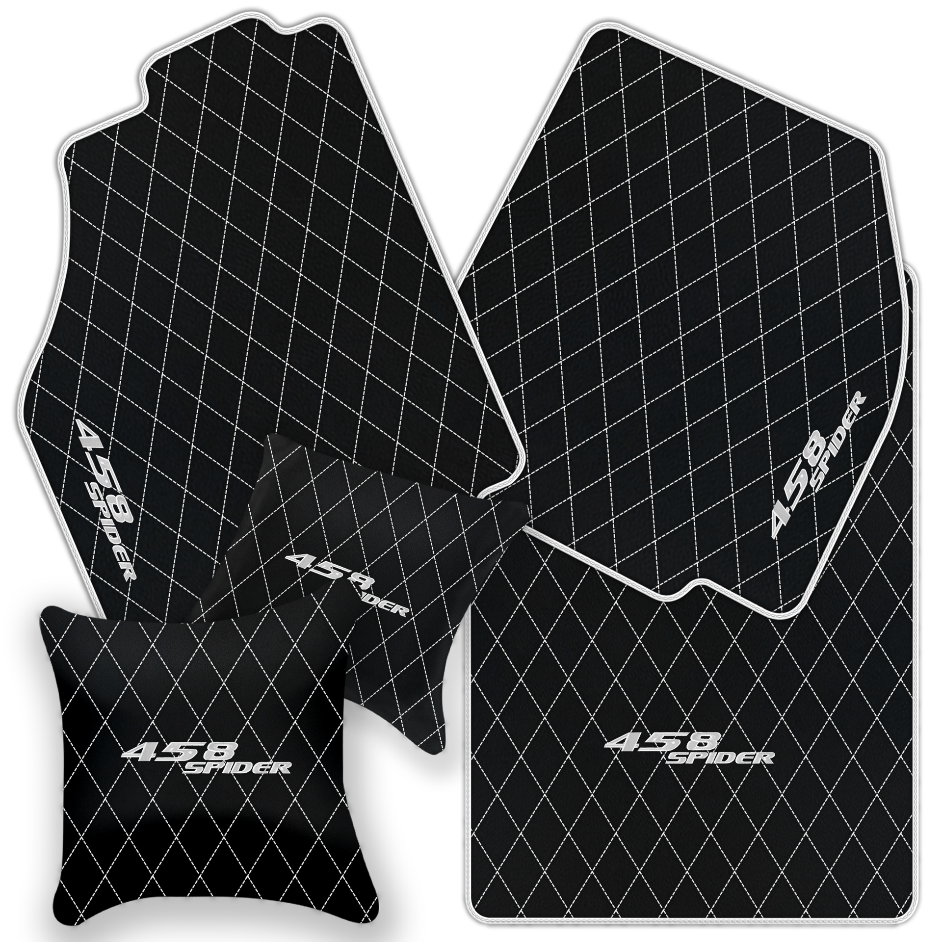 Premium Black Leather Floor Mats for Ferrari 458 Speciale (2012-2015)