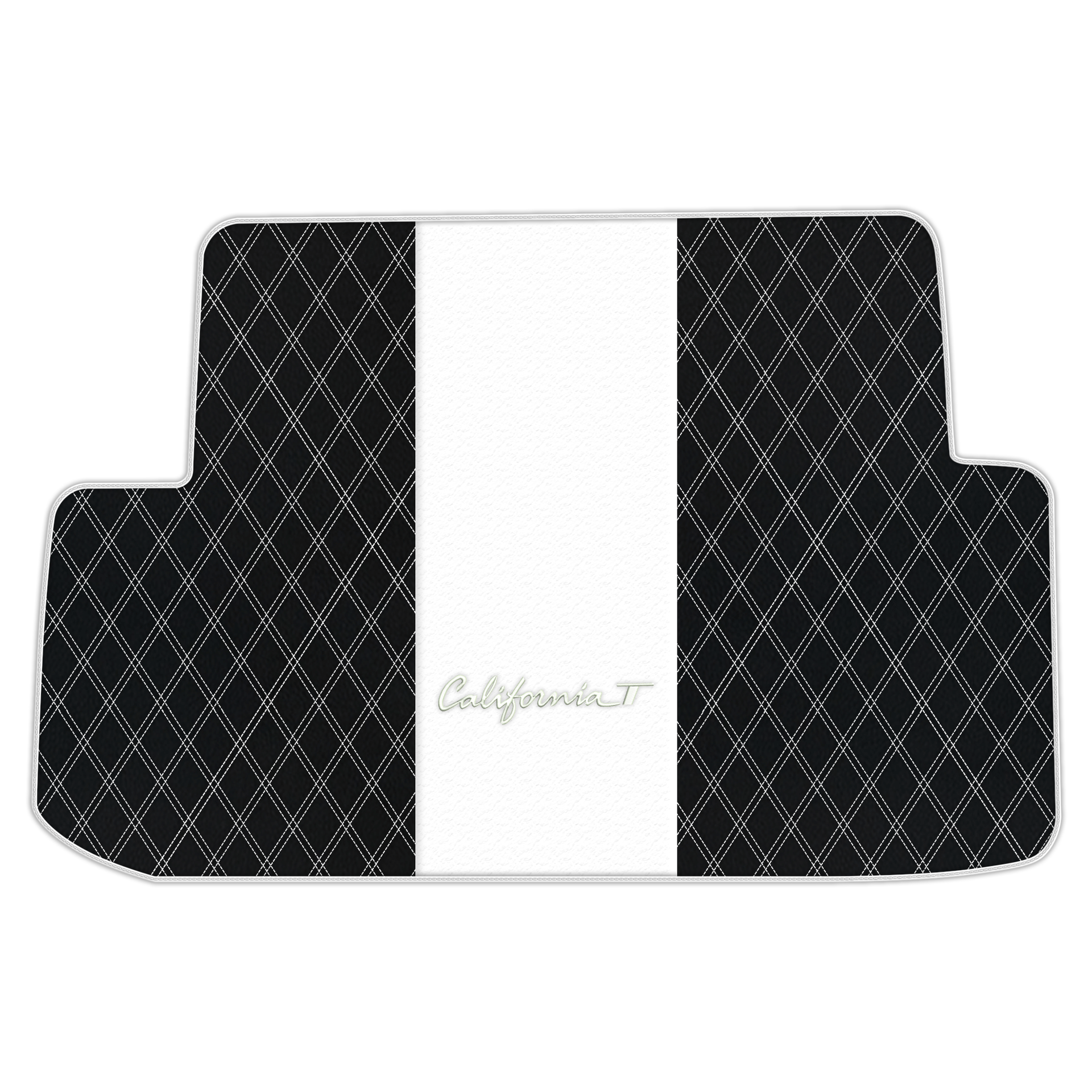 Black Leather Floor Mats for Ferrari California T (2015-2018) with Double Diamond Pattern | Full Set Option - AutoWin