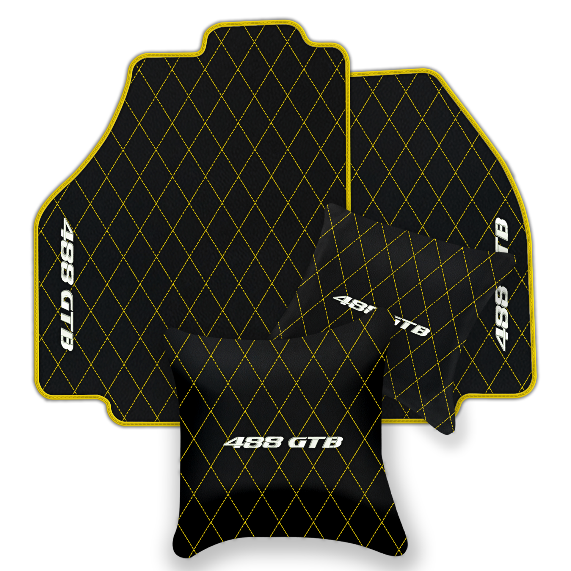 Premium Black Leather Floor Mats for Ferrari 458 Italia (2009-2015)