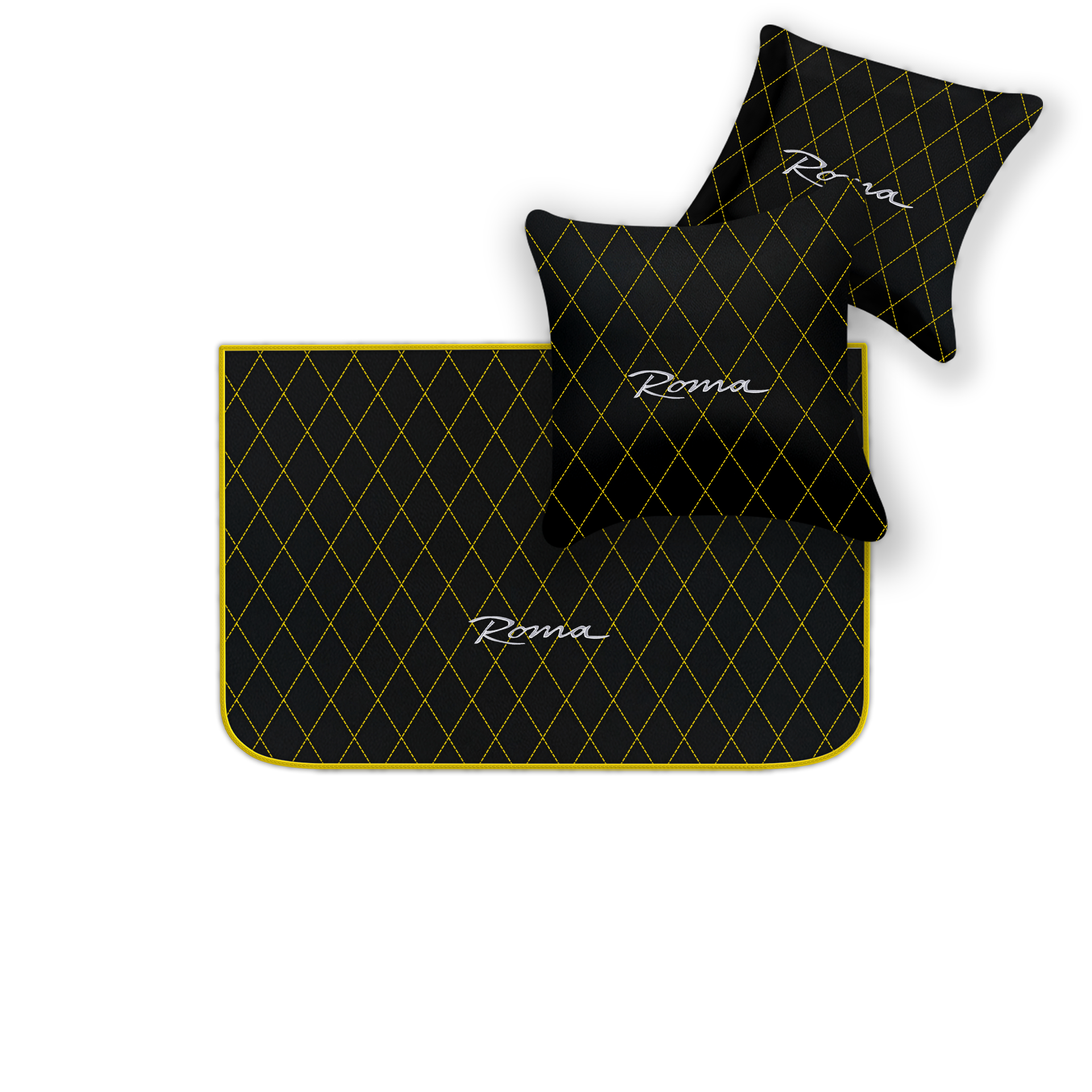 Premium Black Leather Floor Mats for Ferrari Portofino (2018-2023)