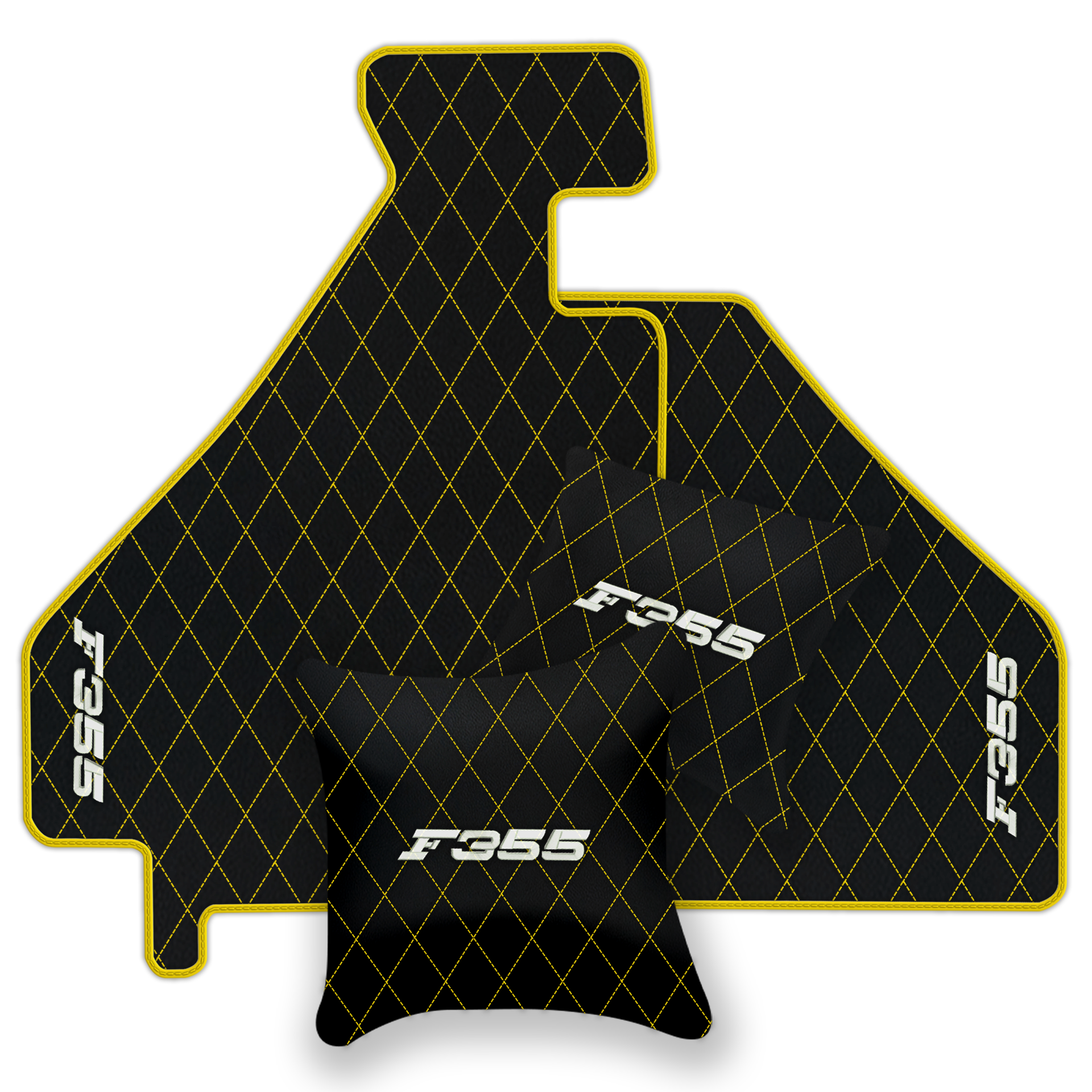 Luxury Black Leather Floor Mats for Ferrari 488 Spider (2016-2022)