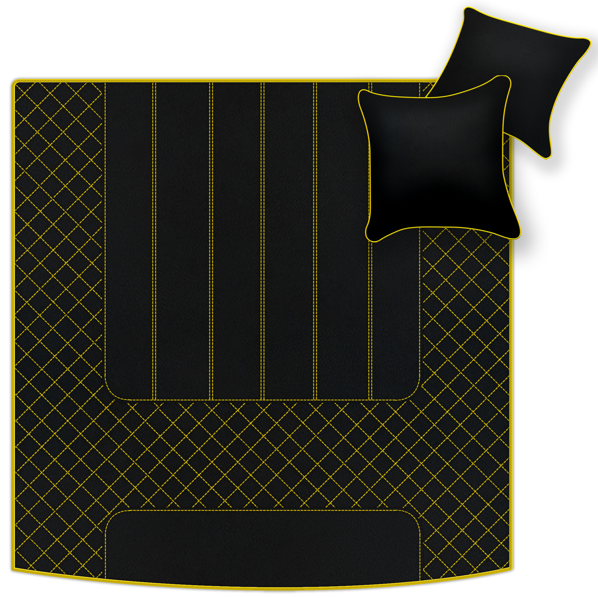 Customizable Leather Floor Mats with Double Diamond Pattern for Bentley Mulsanne (2010-2020) - AutoWin