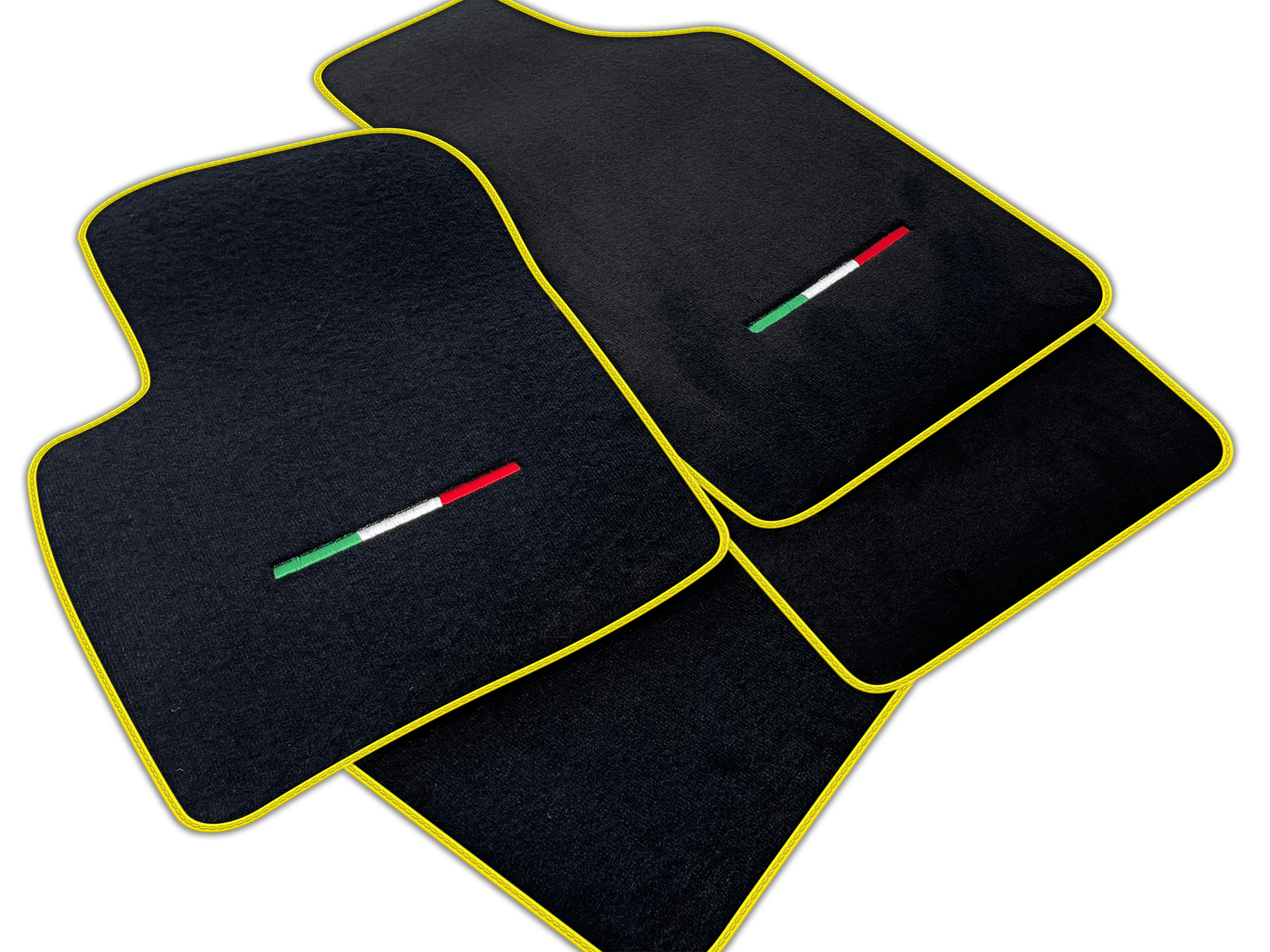 Italian Edition Black Floor Mats for Fiat 500c (2014-2020)