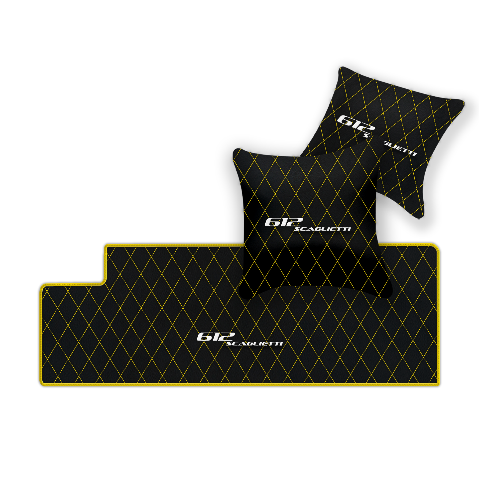 Luxury Black Leather Floor Mats for Ferrari 612 Scaglietti (2005-2011)