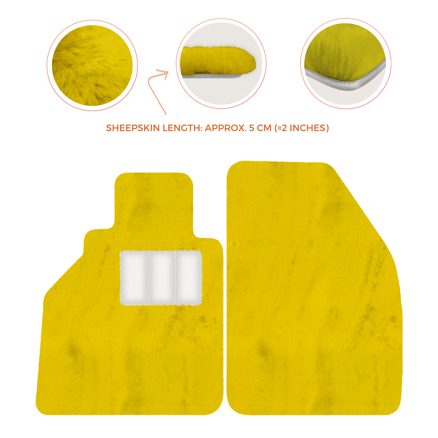 Sheepskin Floor Mats for Porsche 986 Boxster (1996-2004) - Sheepskin Length, Various Color Options