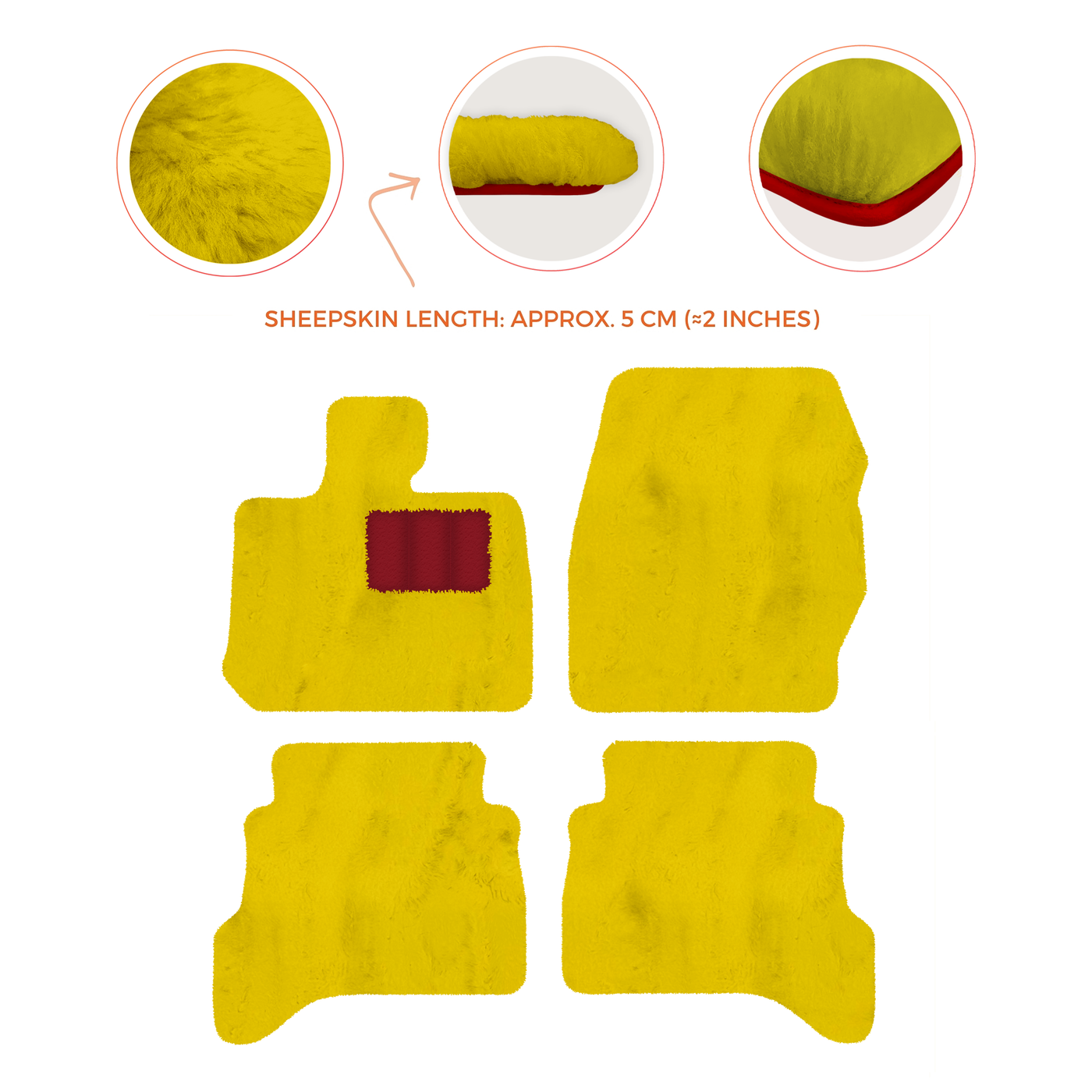 Premium Sheepskin Floor Mats for Land Rover Defender 90 (2007-2020)